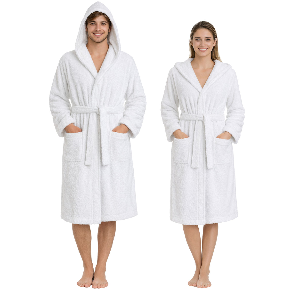 Accappatoio in spugna di cotone con cappuccio unisex uomo donna adulto 7161