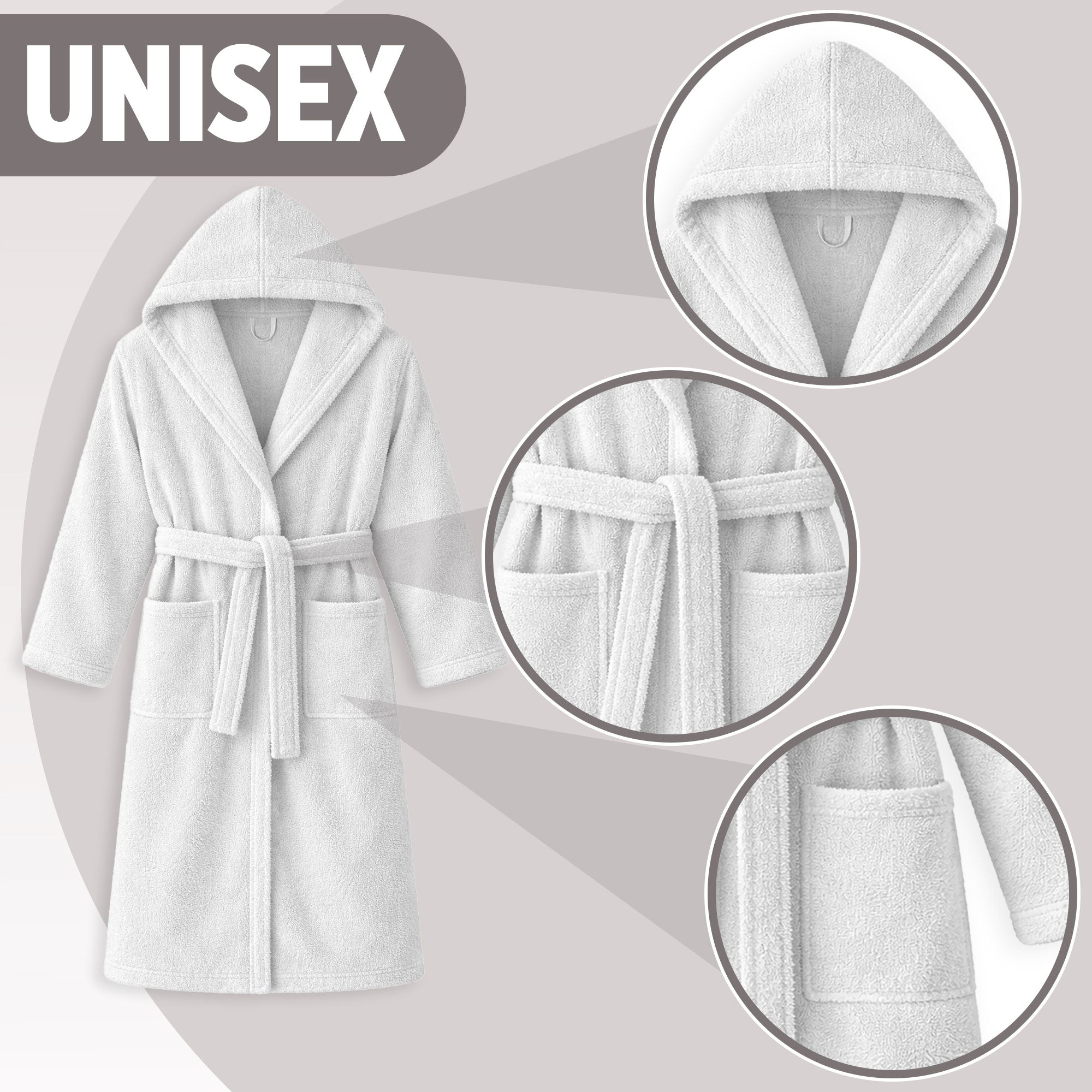 Accappatoio in spugna di cotone con cappuccio unisex uomo donna adulto 7161