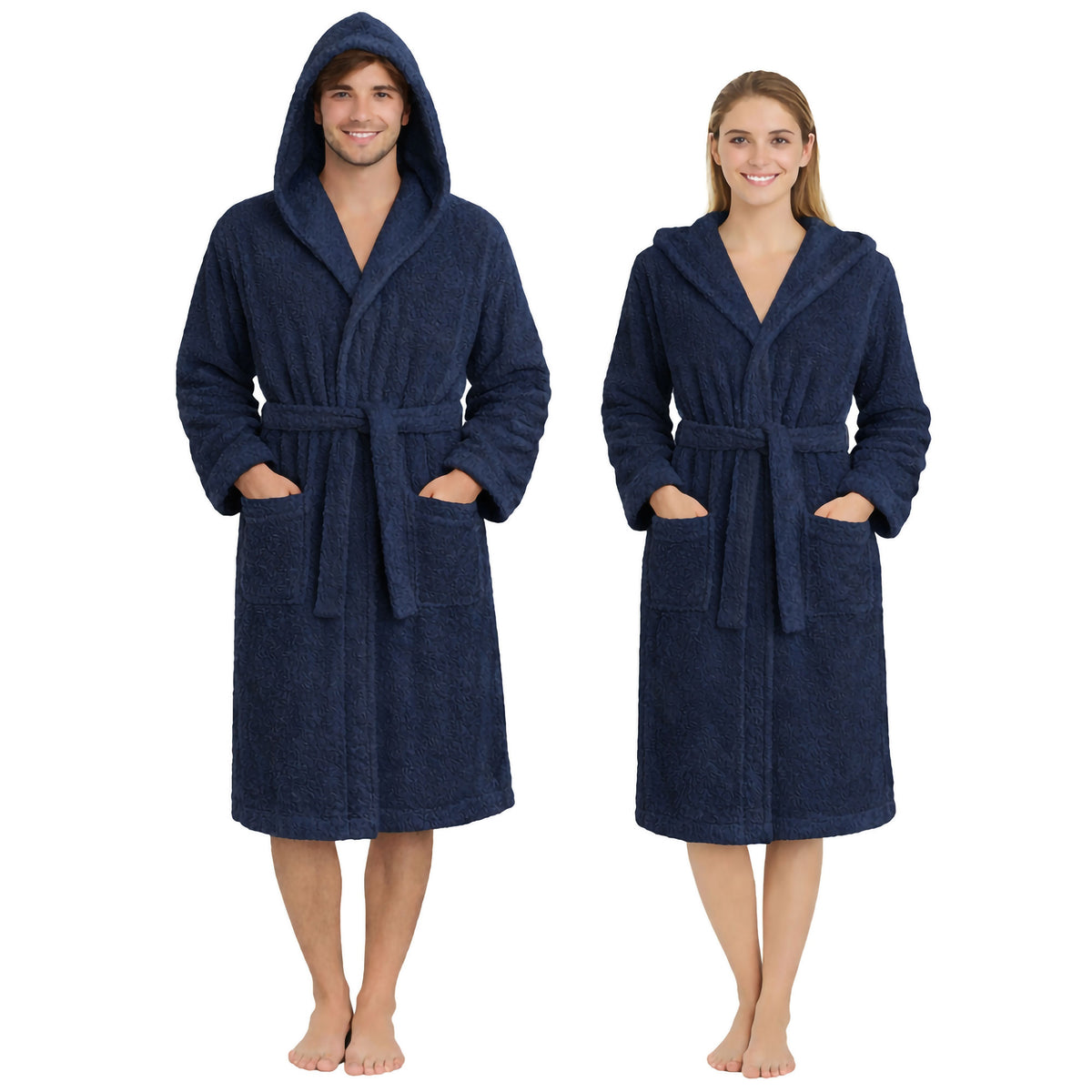 Accappatoio in spugna di cotone con cappuccio unisex uomo donna adulto 7161