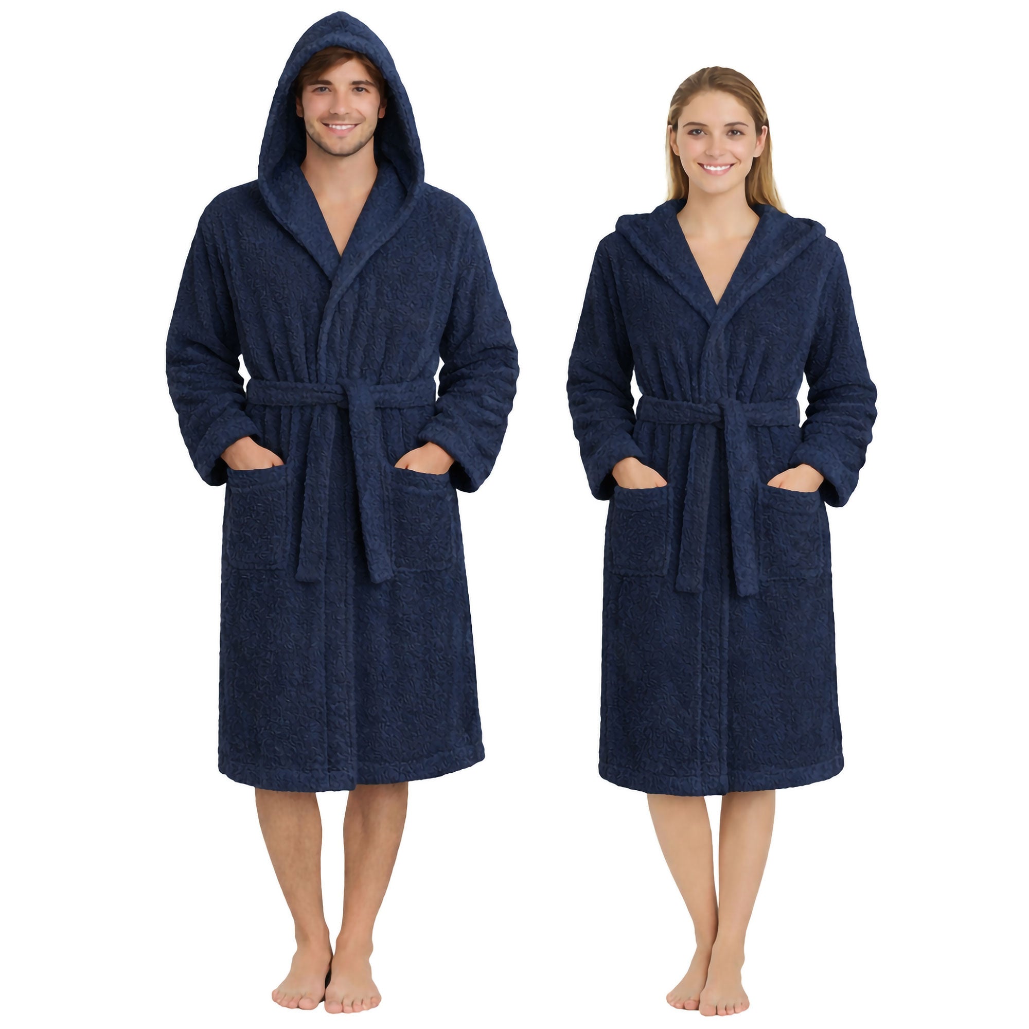 Accappatoio in spugna di cotone con cappuccio unisex uomo donna adulto 7161