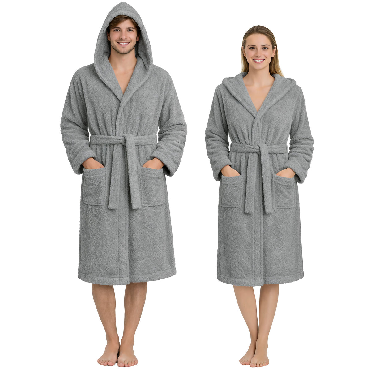 Accappatoio in spugna di cotone con cappuccio unisex uomo donna adulto 7161