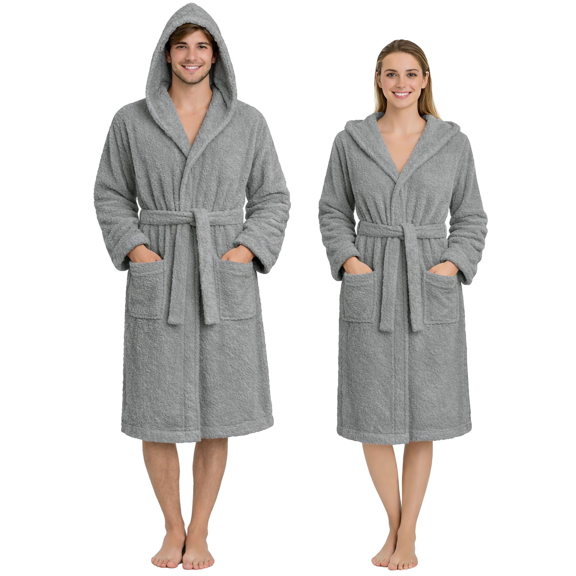 Accappatoio in spugna di cotone con cappuccio unisex uomo donna adulto 7161