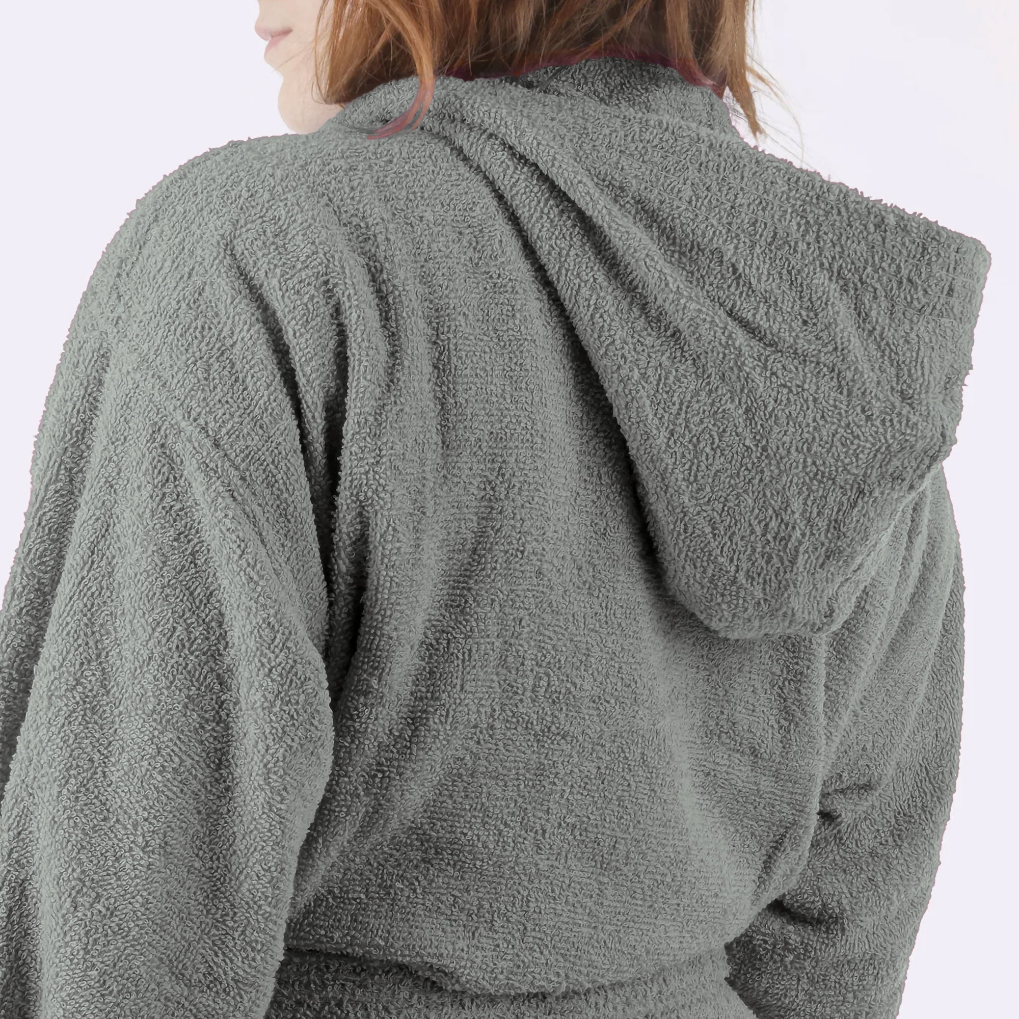 Accappatoio in spugna di cotone con cappuccio unisex uomo donna adulto 7161