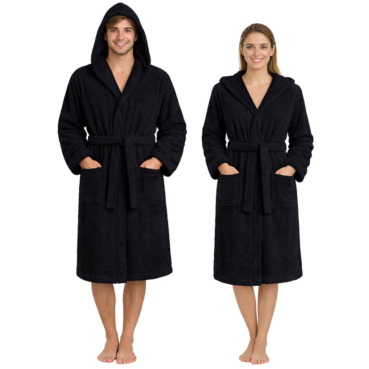 Accappatoio in spugna di cotone con cappuccio unisex uomo donna adulto 7161