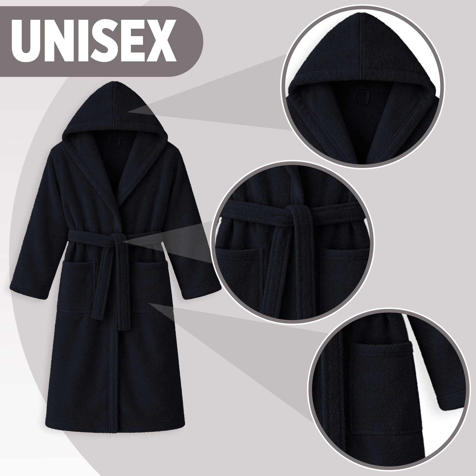 Accappatoio in spugna di cotone con cappuccio unisex uomo donna adulto 7161