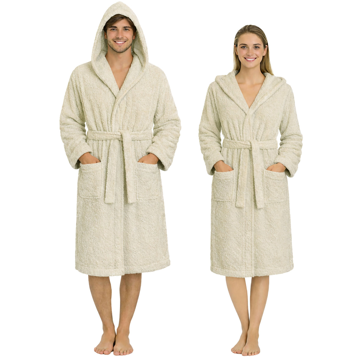 Accappatoio in spugna di cotone con cappuccio unisex uomo donna adulto 7161