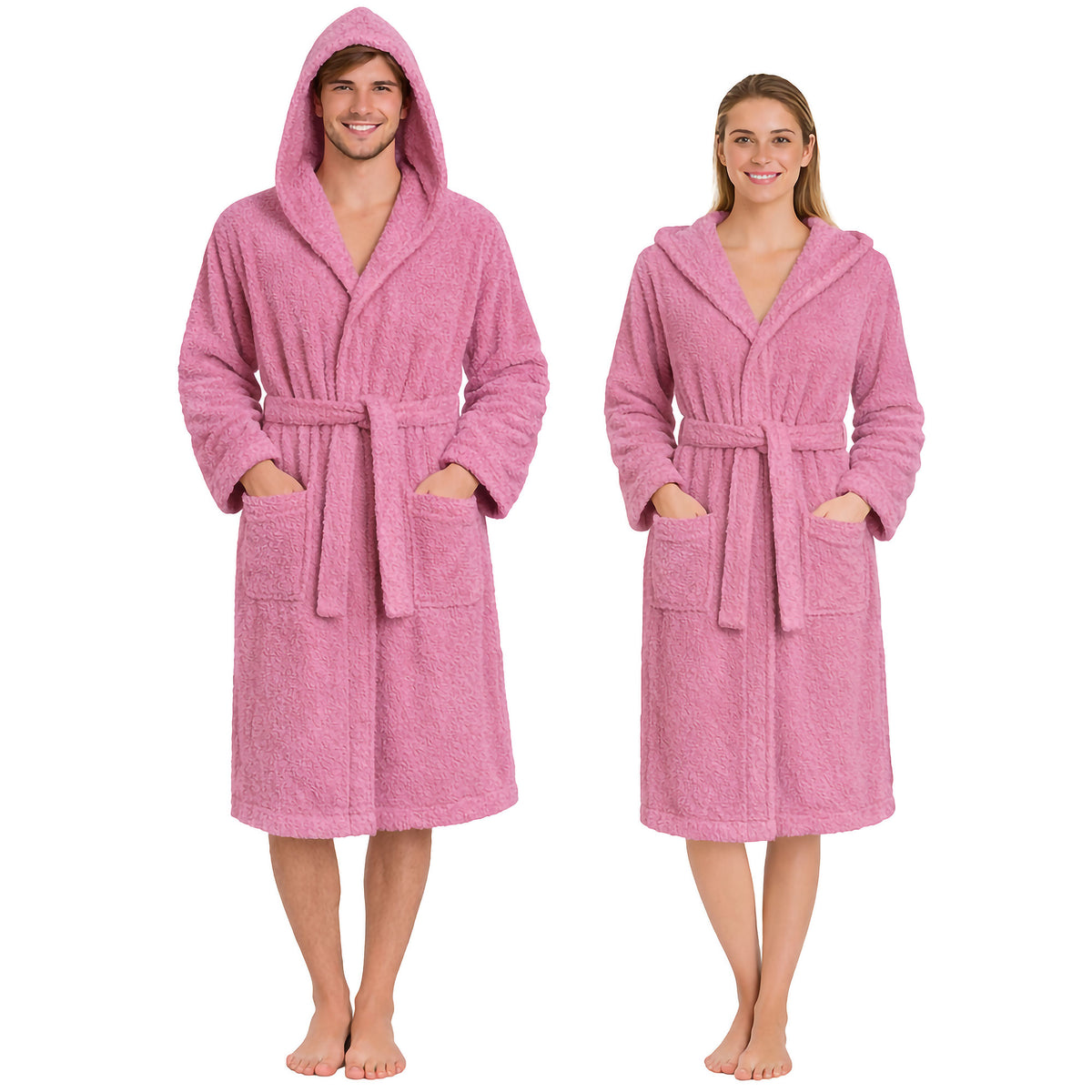 Accappatoio in spugna di cotone con cappuccio unisex uomo donna adulto 7161
