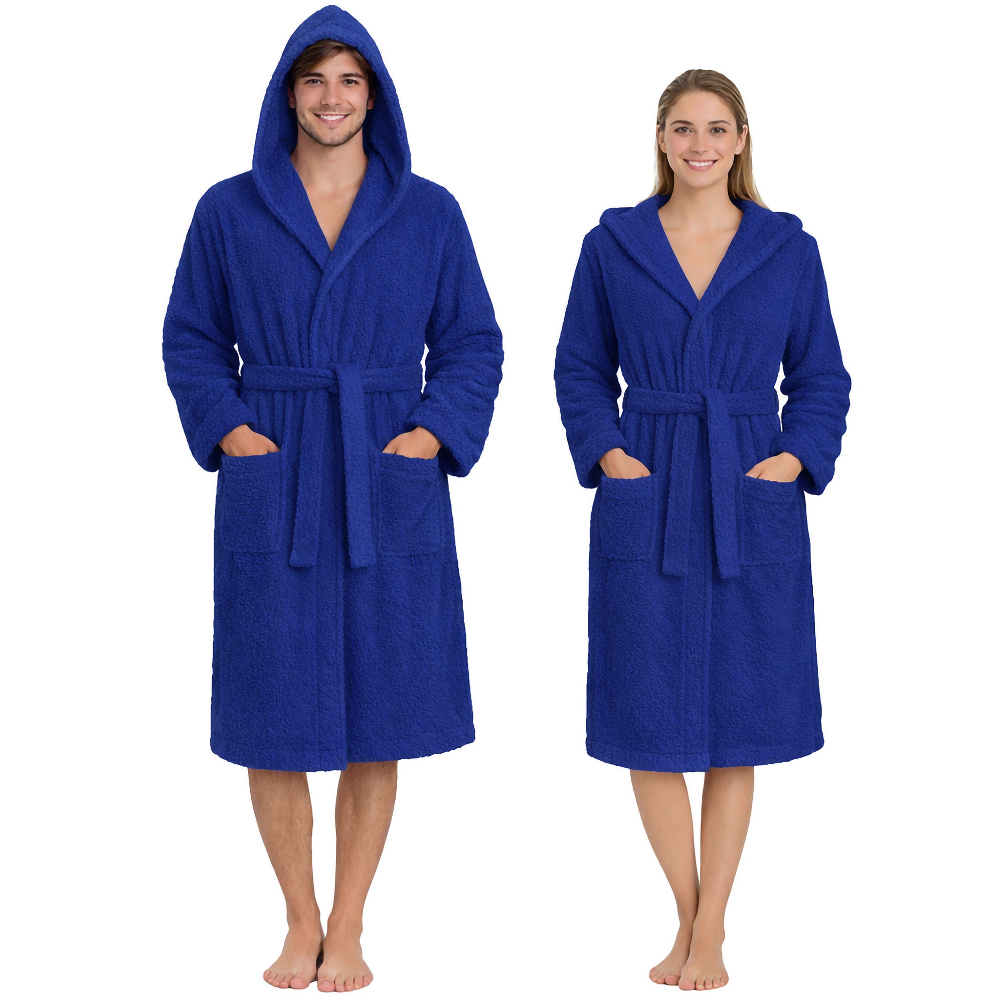 Accappatoio in spugna di cotone con cappuccio unisex uomo donna adulto 7161
