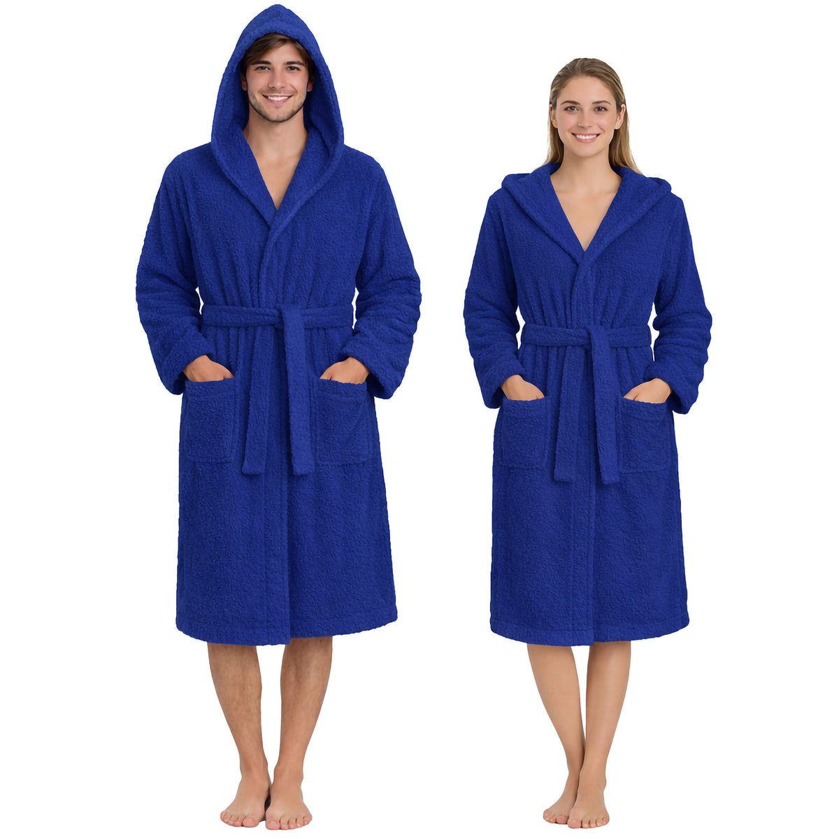Accappatoio in spugna di cotone con cappuccio unisex uomo donna adulto 7161