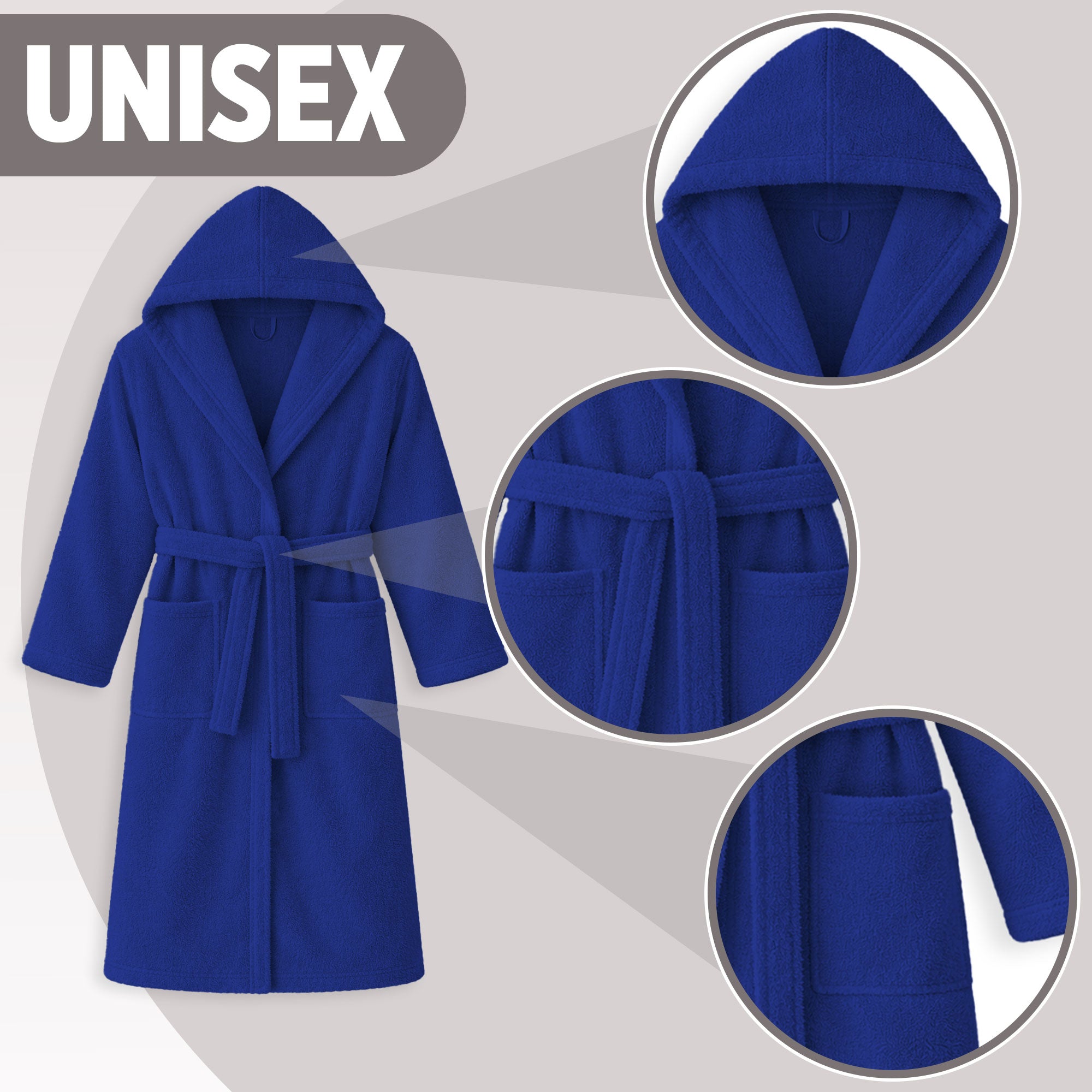 Accappatoio in spugna di cotone con cappuccio unisex uomo donna adulto 7161