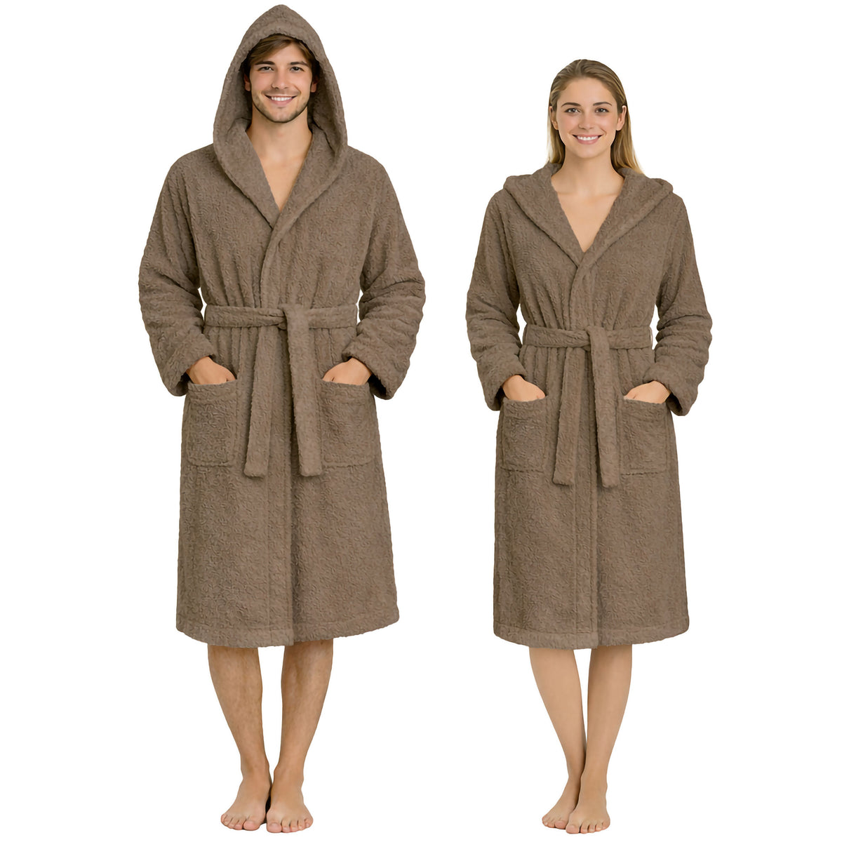 Accappatoio in spugna di cotone con cappuccio unisex uomo donna adulto 7161