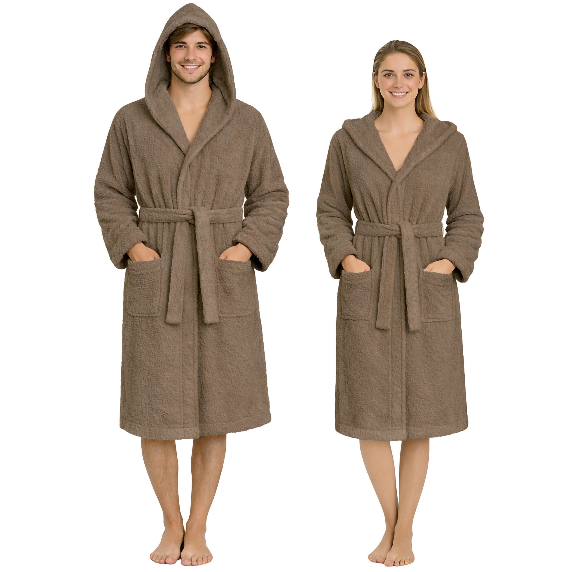 Accappatoio in spugna di cotone con cappuccio unisex uomo donna adulto 7161