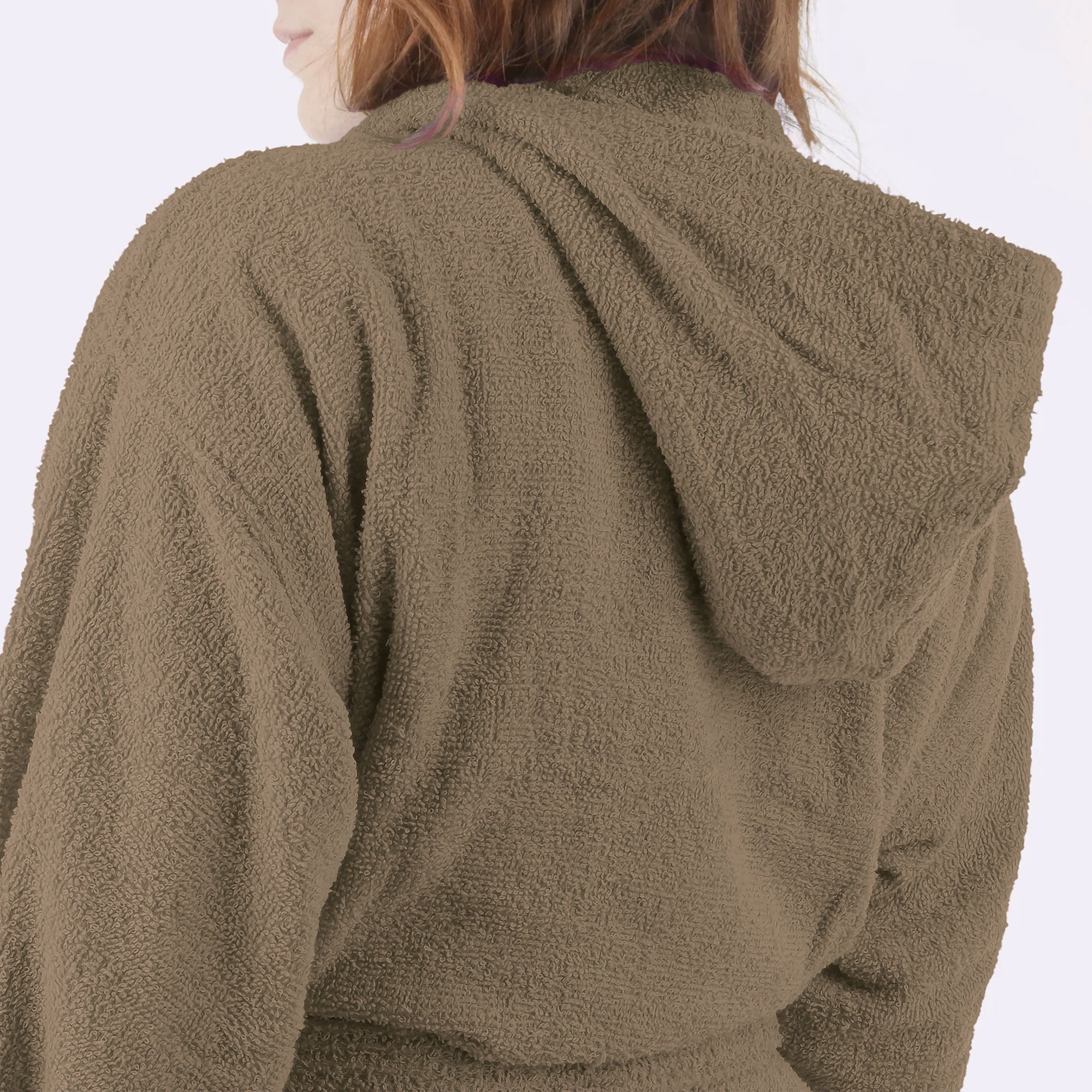 Accappatoio in spugna di cotone con cappuccio unisex uomo donna adulto 7161
