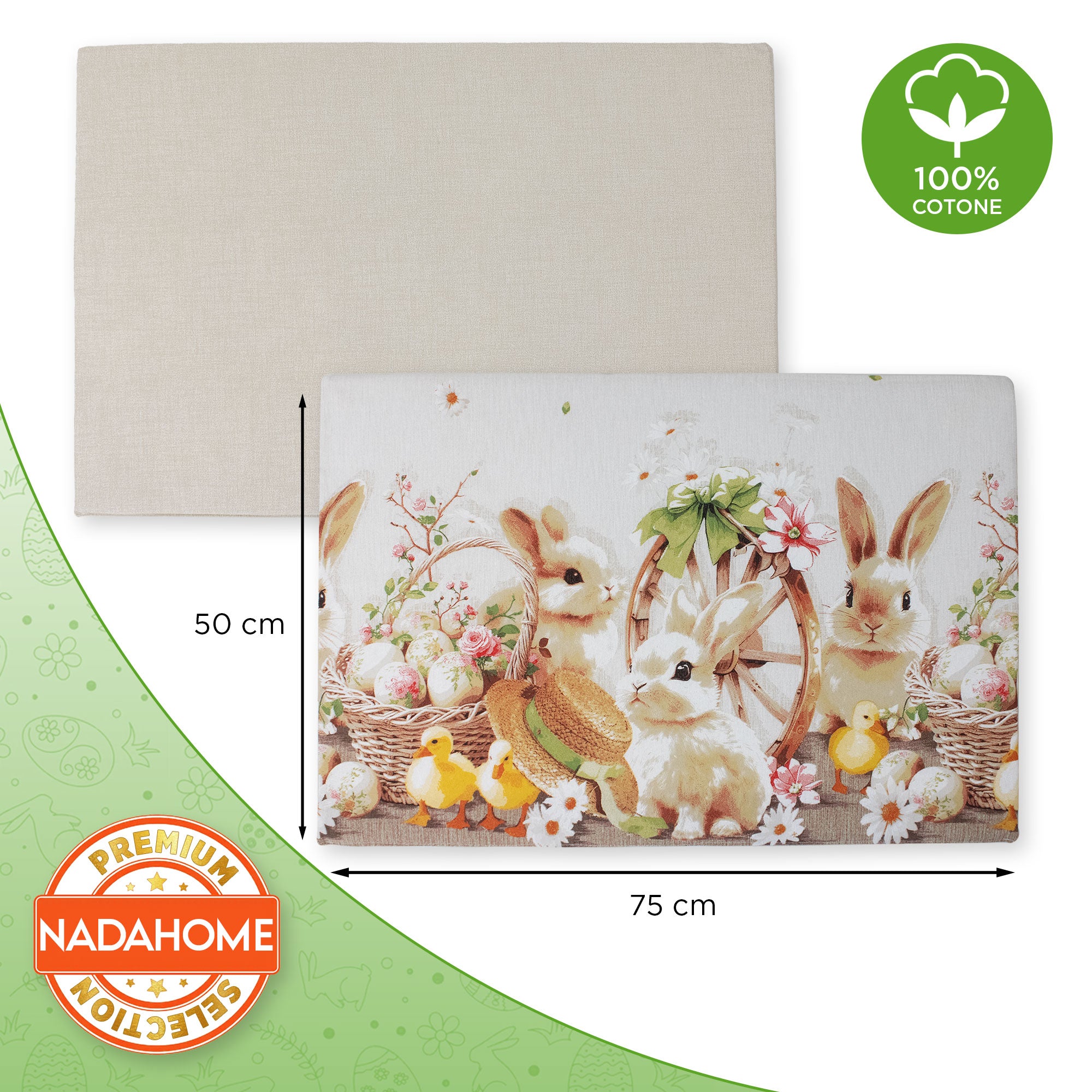 Coprifornelli cucina Pasquale imbottito stampa digitale Pasqua in cotone 7165