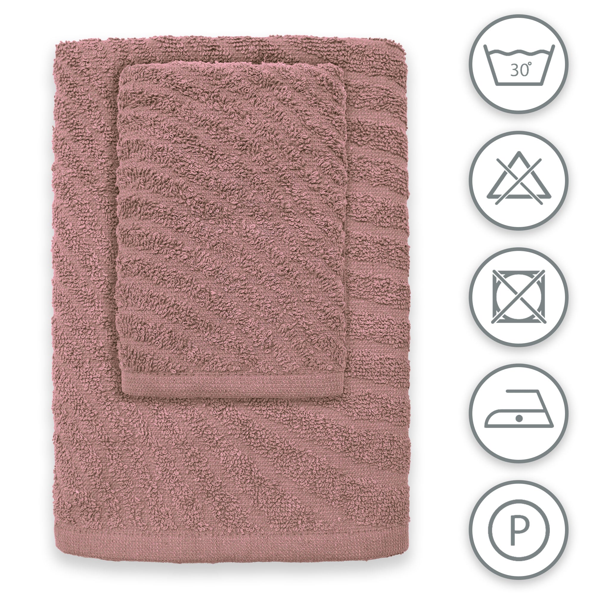 Asciugamani bagno in spugna Jacquard di cotone set 1+1 Viso e Ospite 600gsm 7166