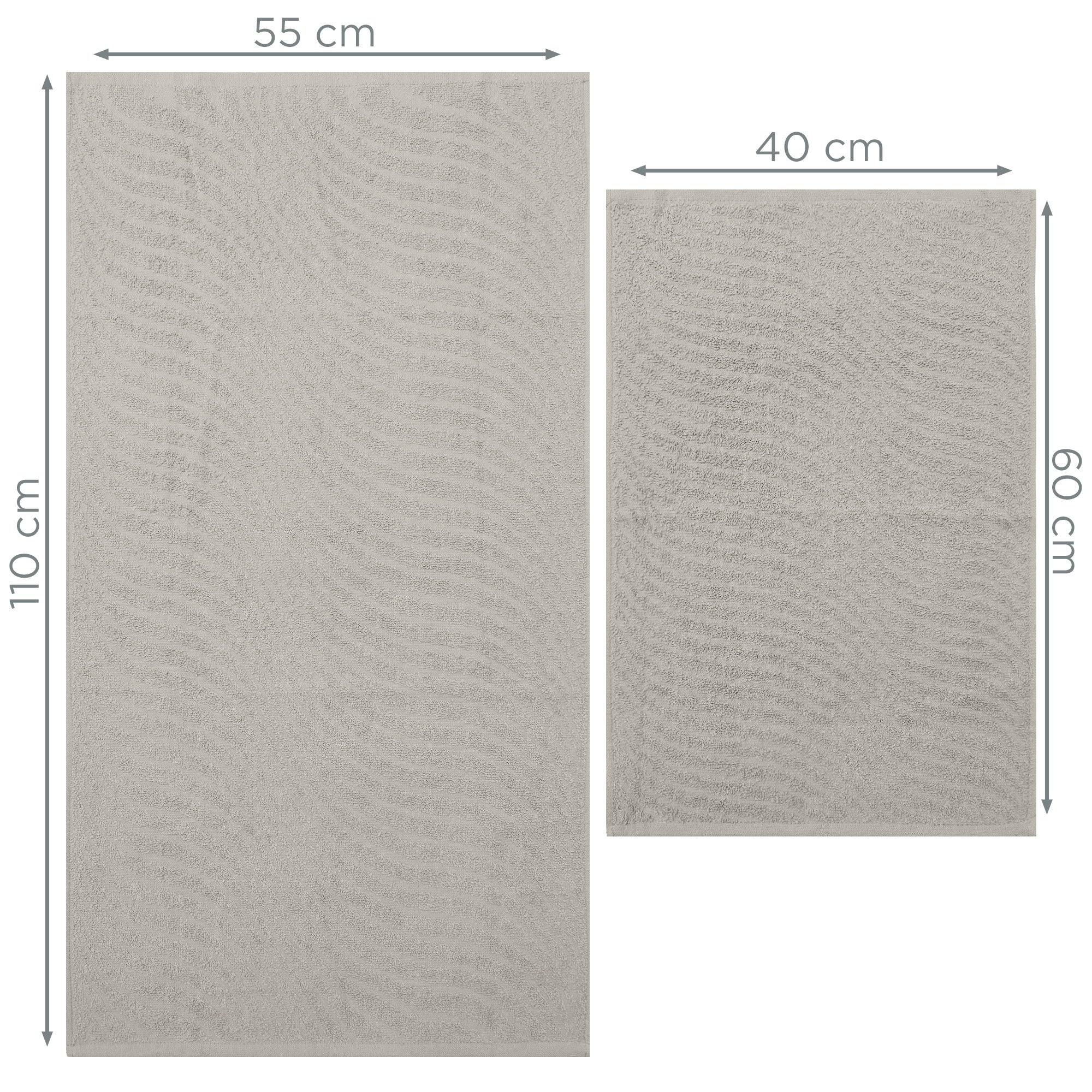 Asciugamani bagno in spugna Jacquard di cotone set 1+1 Viso e Ospite 600gsm 7166