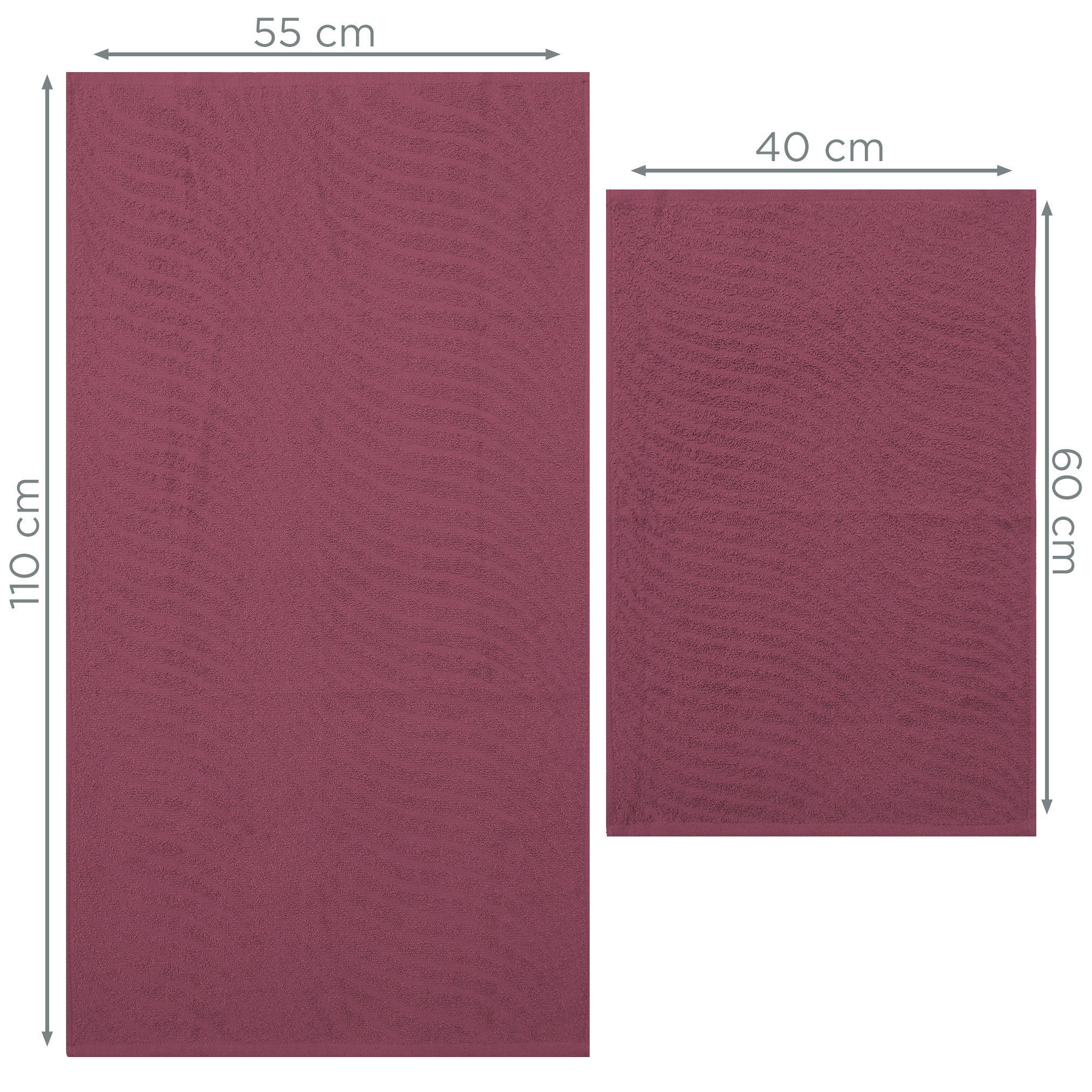 Asciugamani bagno in spugna Jacquard di cotone set 1+1 Viso e Ospite 600gsm 7166