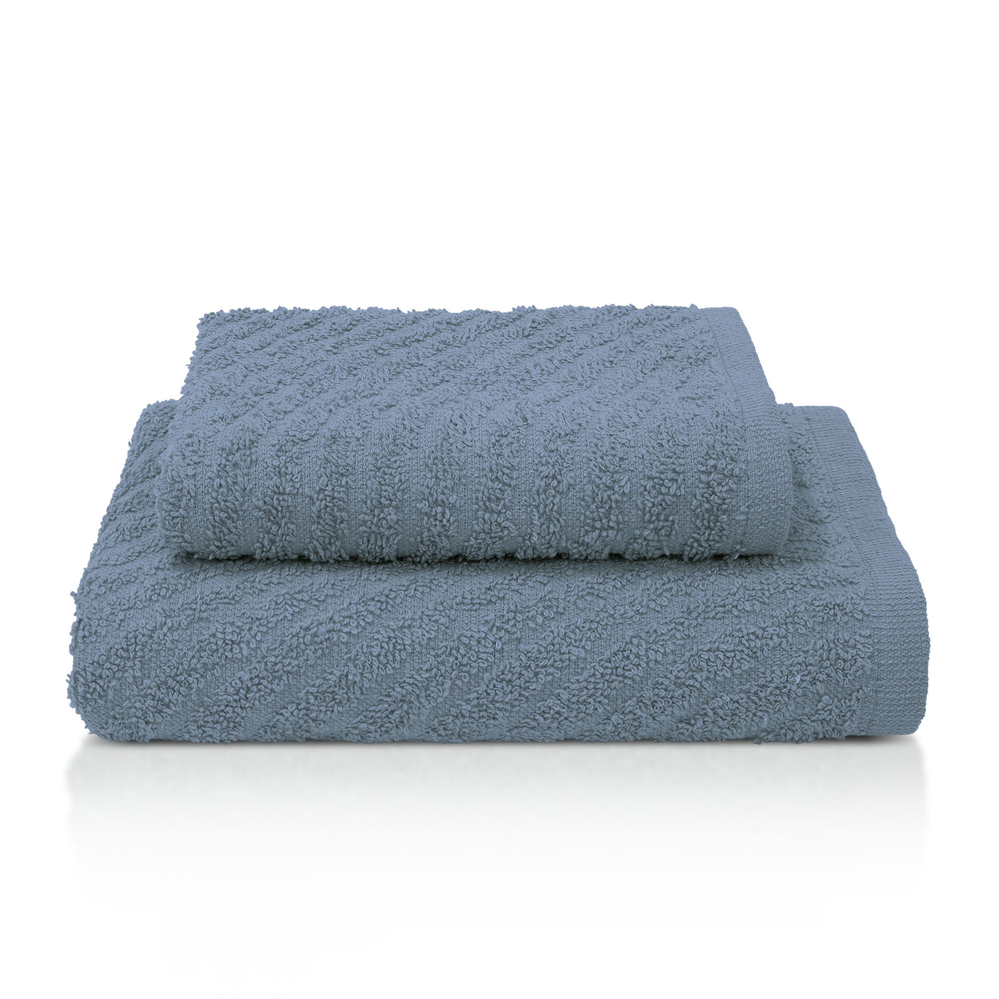 Asciugamani bagno in spugna Jacquard di cotone set 1+1 Viso e Ospite 600gsm 7166