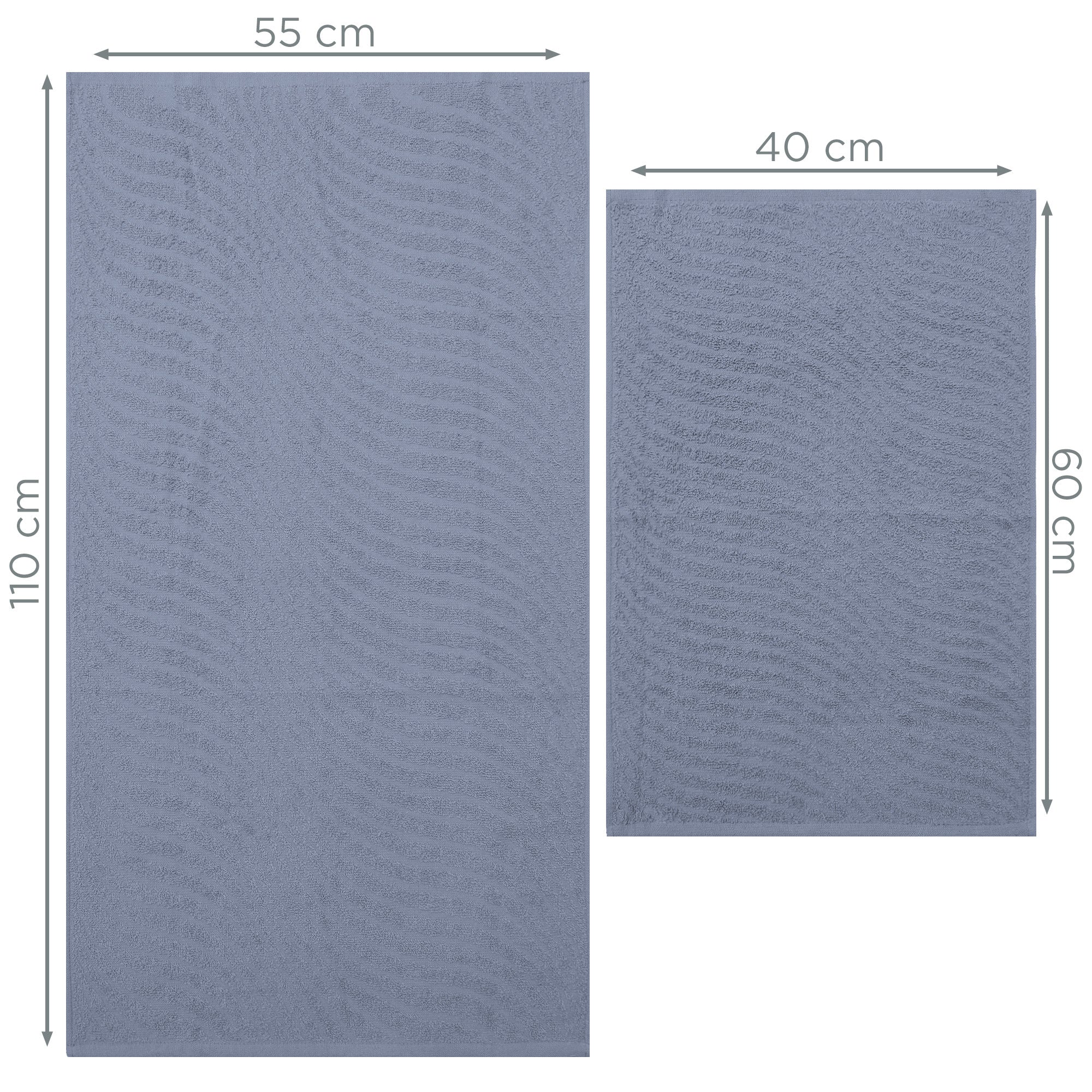 Asciugamani bagno in spugna Jacquard di cotone set 1+1 Viso e Ospite 600gsm 7166