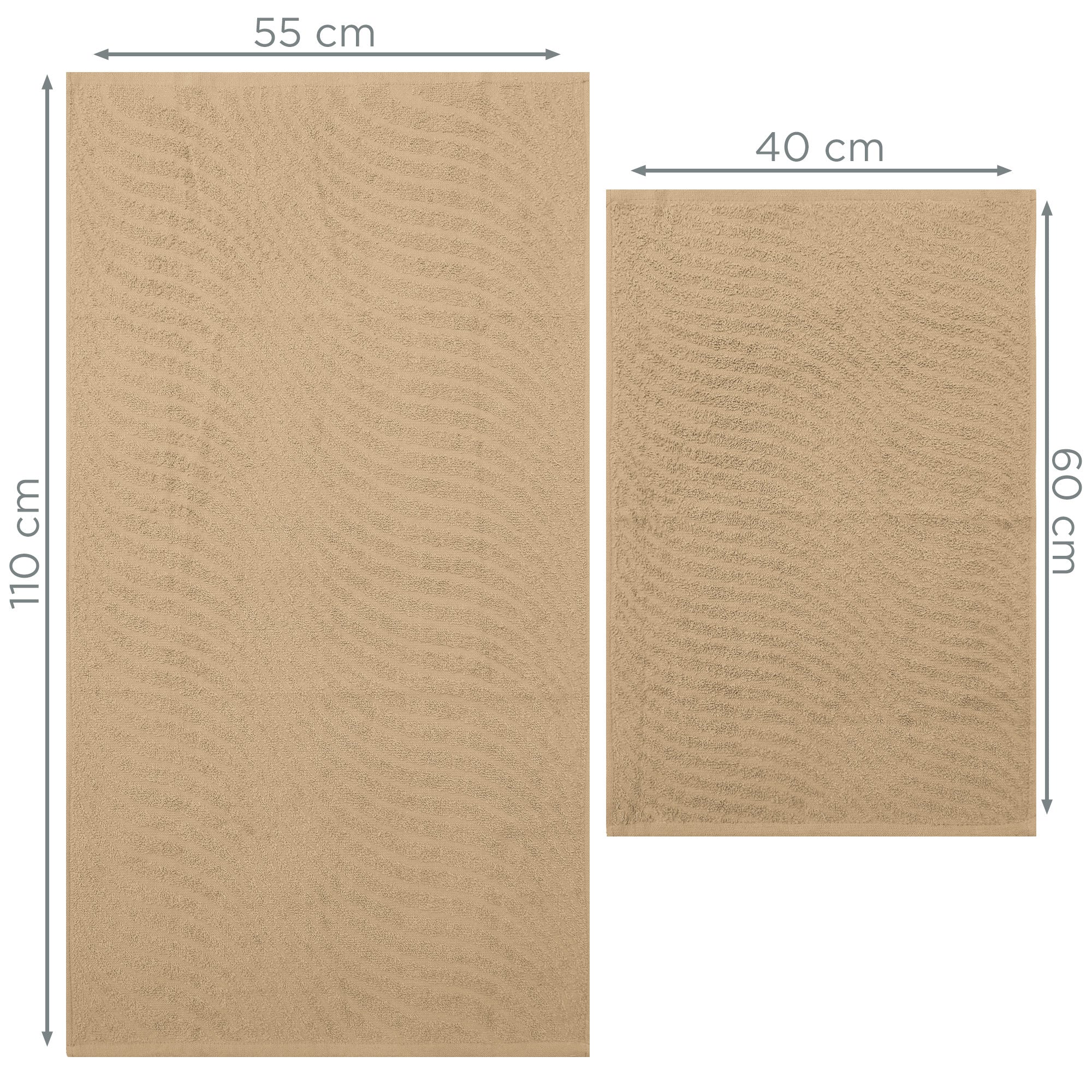 Asciugamani bagno in spugna Jacquard di cotone set 1+1 Viso e Ospite 600gsm 7166