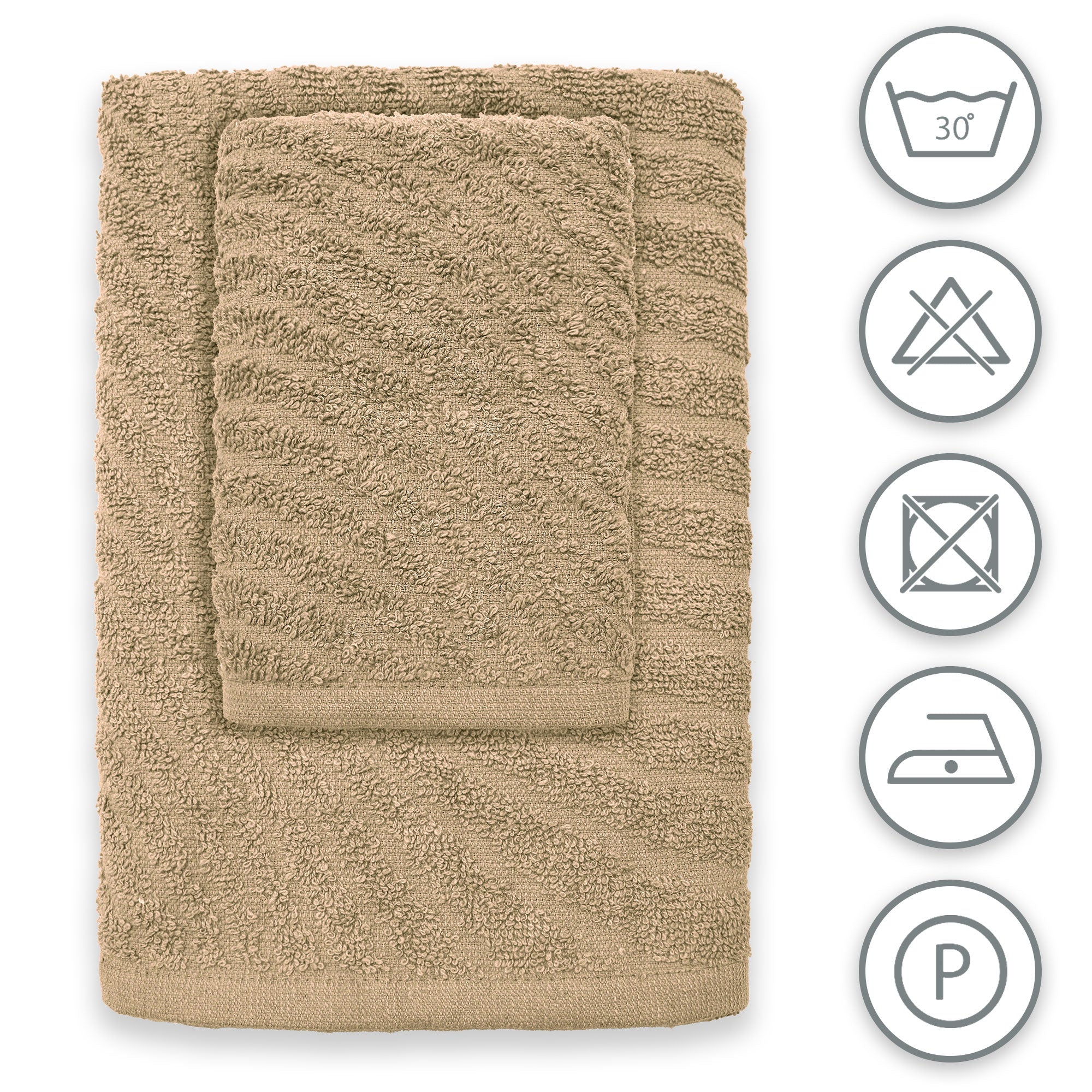 Asciugamani bagno in spugna Jacquard di cotone set 1+1 Viso e Ospite 600gsm 7166