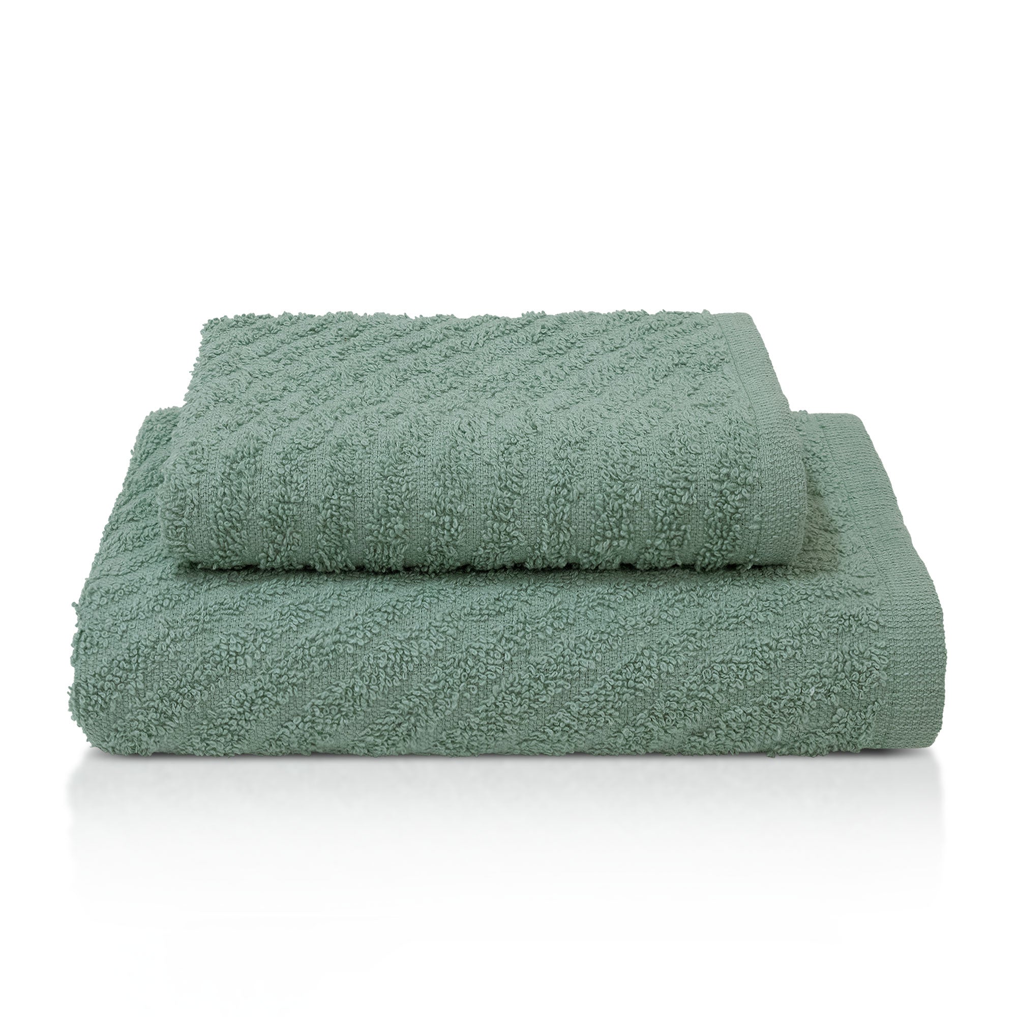 Asciugamani bagno in spugna Jacquard di cotone set 1+1 Viso e Ospite 600gsm 7166