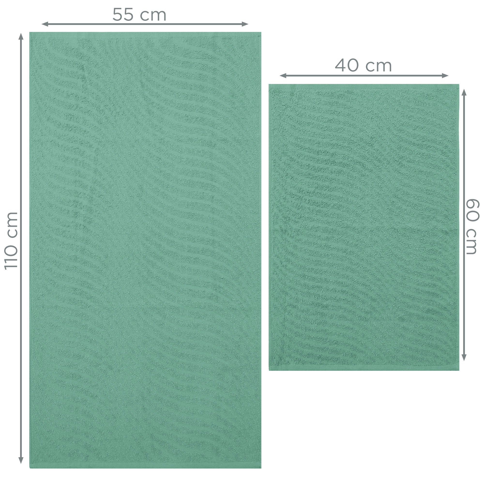 Asciugamani bagno in spugna Jacquard di cotone set 1+1 Viso e Ospite 600gsm 7166
