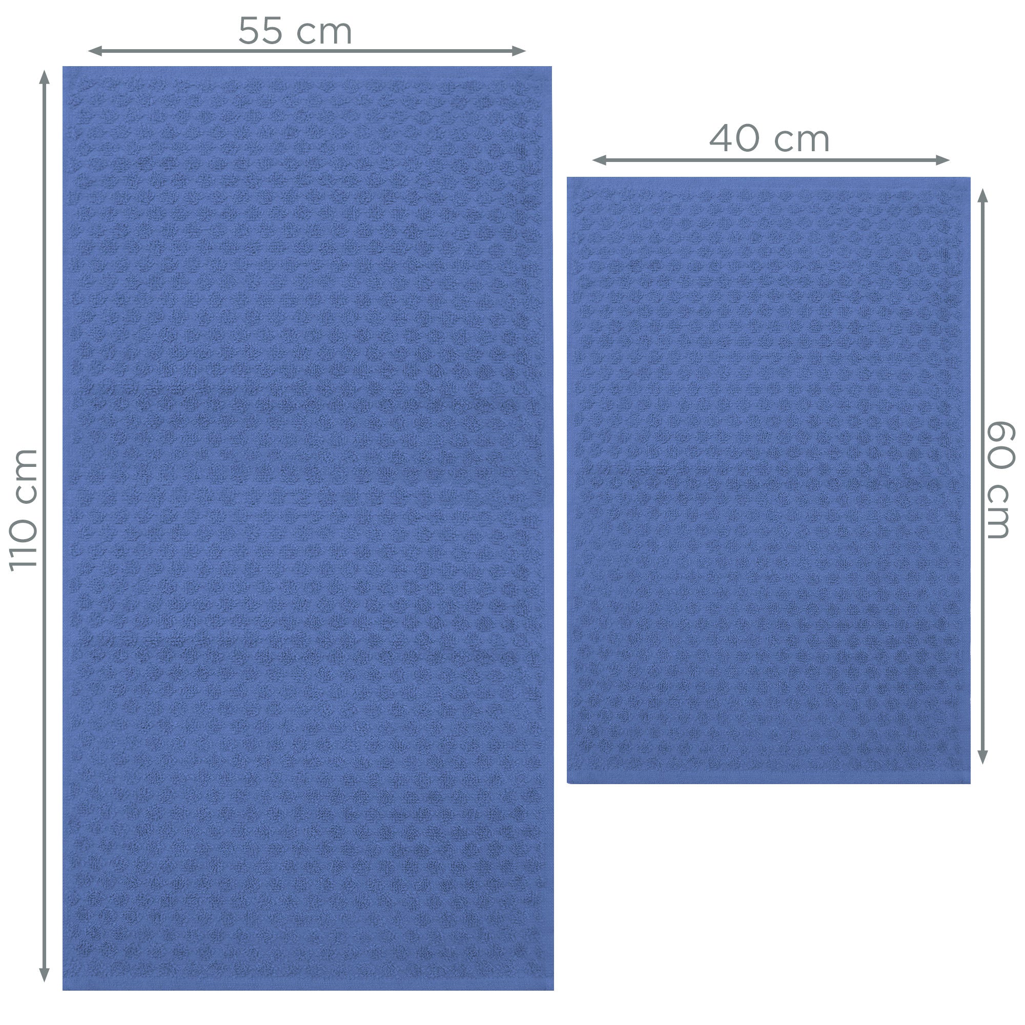 Asciugamani bagno in spugna Jacquard di cotone set 1+1 Viso e Ospite 600gsm 7167
