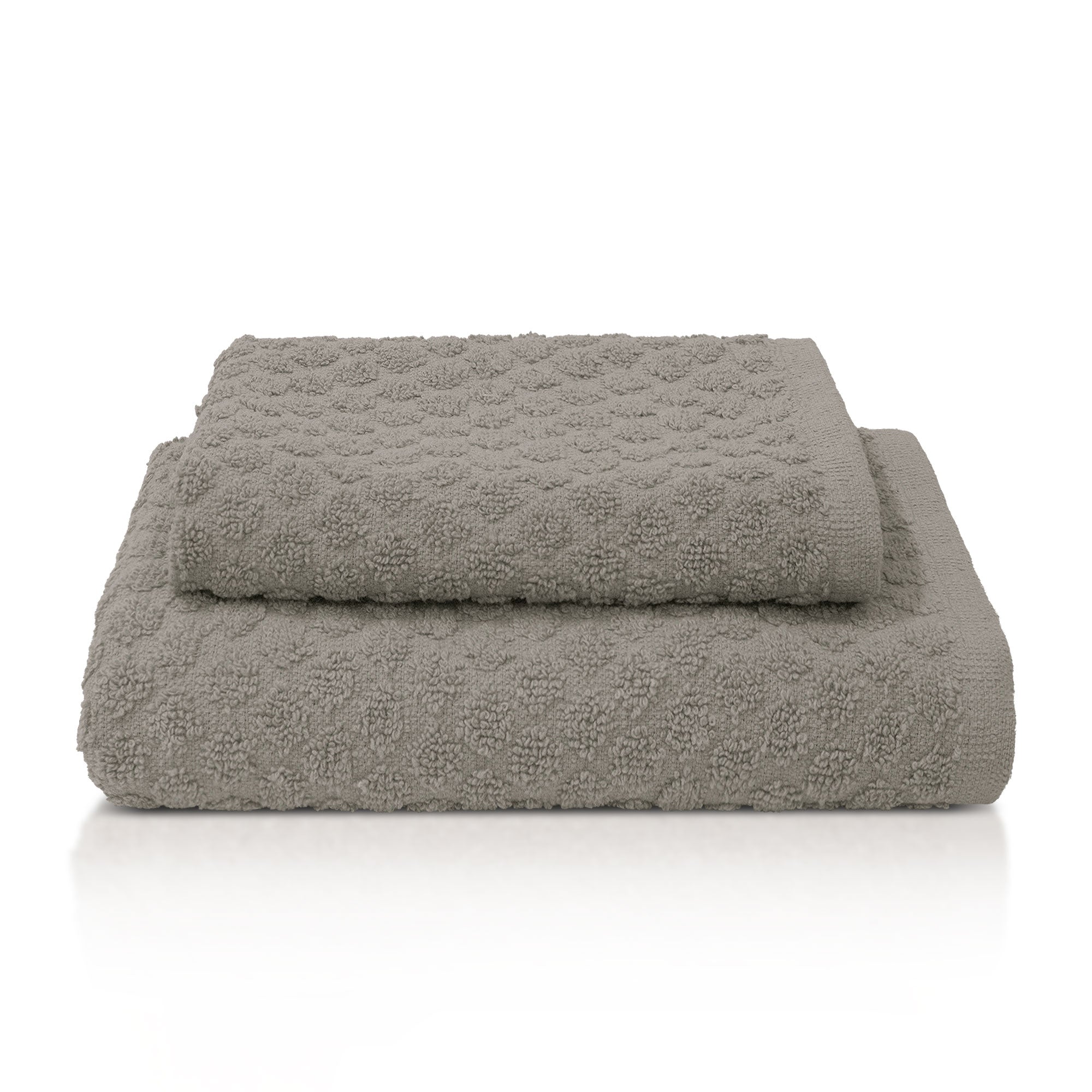 Asciugamani bagno in spugna Jacquard di cotone set 1+1 Viso e Ospite 600gsm 7167