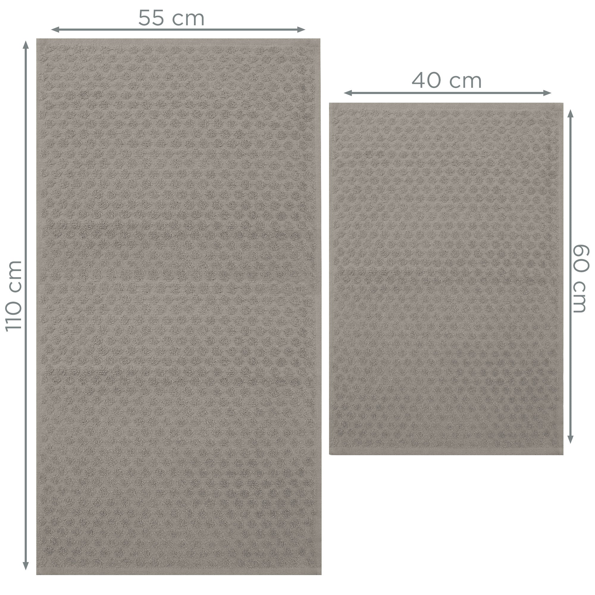 Asciugamani bagno in spugna Jacquard di cotone set 1+1 Viso e Ospite 600gsm 7167