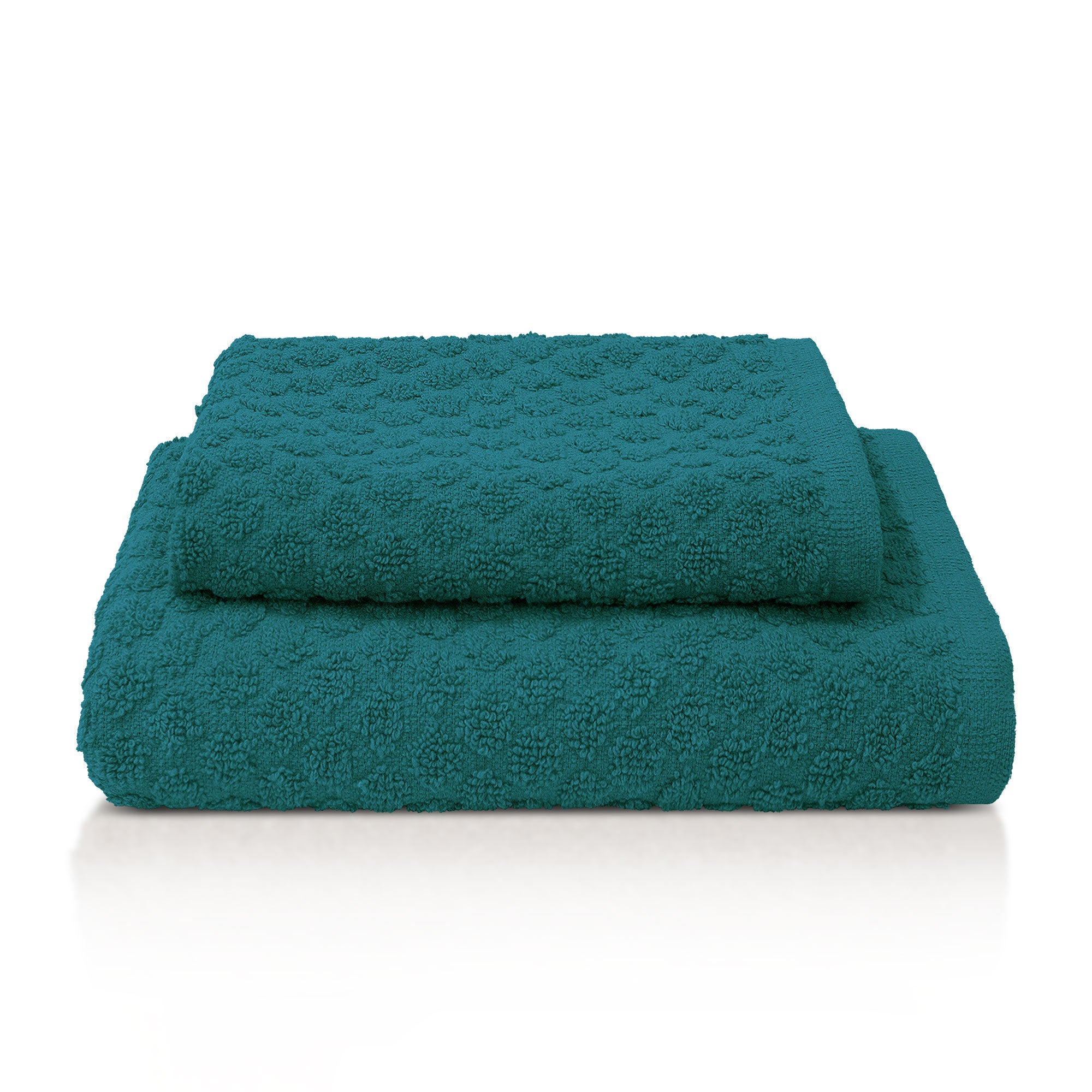 Asciugamani bagno in spugna Jacquard di cotone set 1+1 Viso e Ospite 600gsm 7167