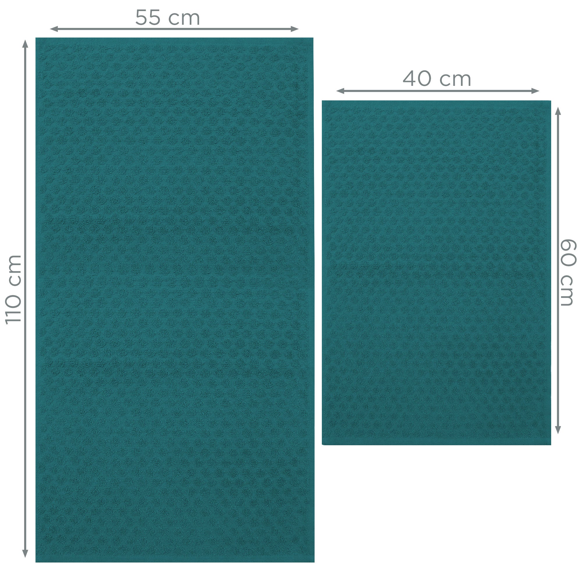 Asciugamani bagno in spugna Jacquard di cotone set 1+1 Viso e Ospite 600gsm 7167