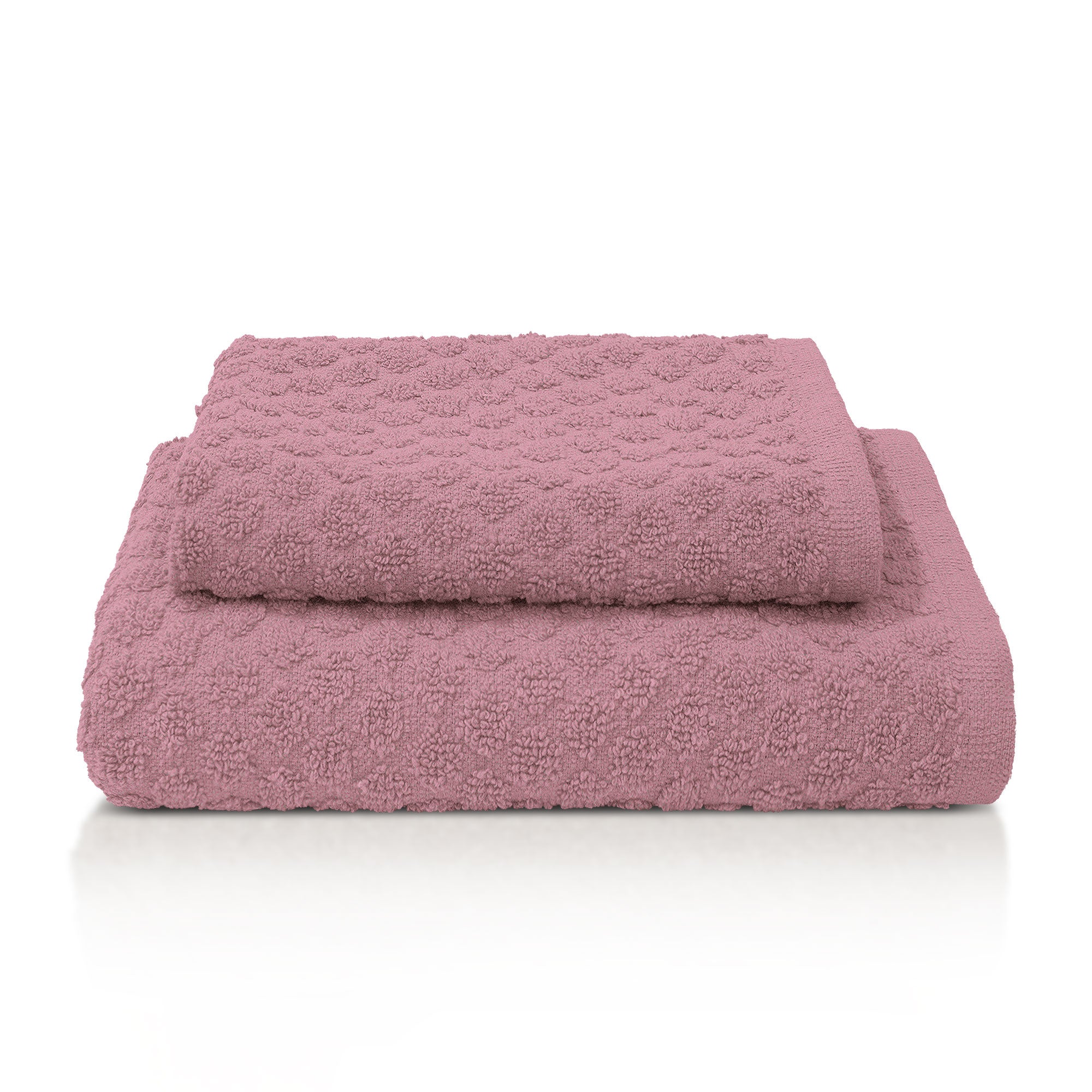 Asciugamani bagno in spugna Jacquard di cotone set 1+1 Viso e Ospite 600gsm 7167
