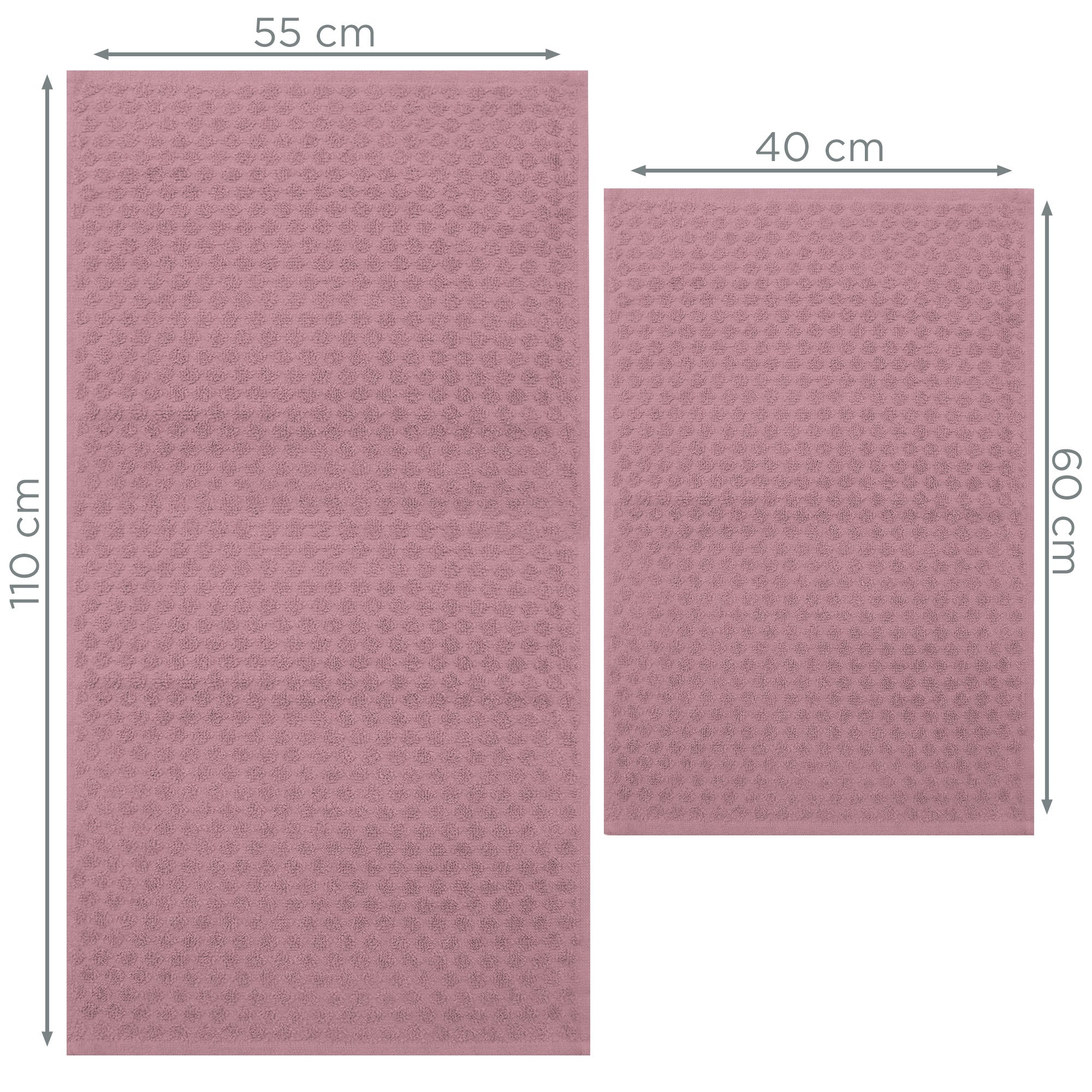 Asciugamani bagno in spugna Jacquard di cotone set 1+1 Viso e Ospite 600gsm 7167