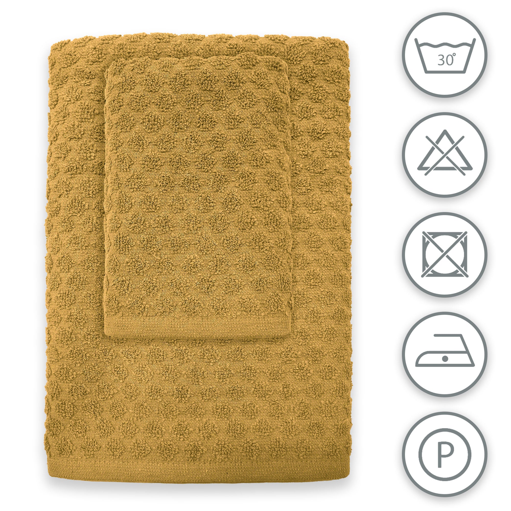 Asciugamani bagno in spugna Jacquard di cotone set 1+1 Viso e Ospite 600gsm 7167