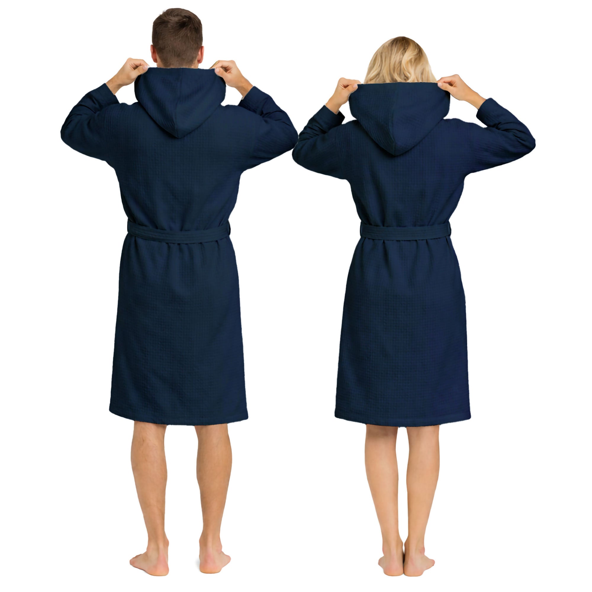 Accappatoio Nido d’Ape Unisex Uomo Donna leggero con Cappuccio e tasche 7170