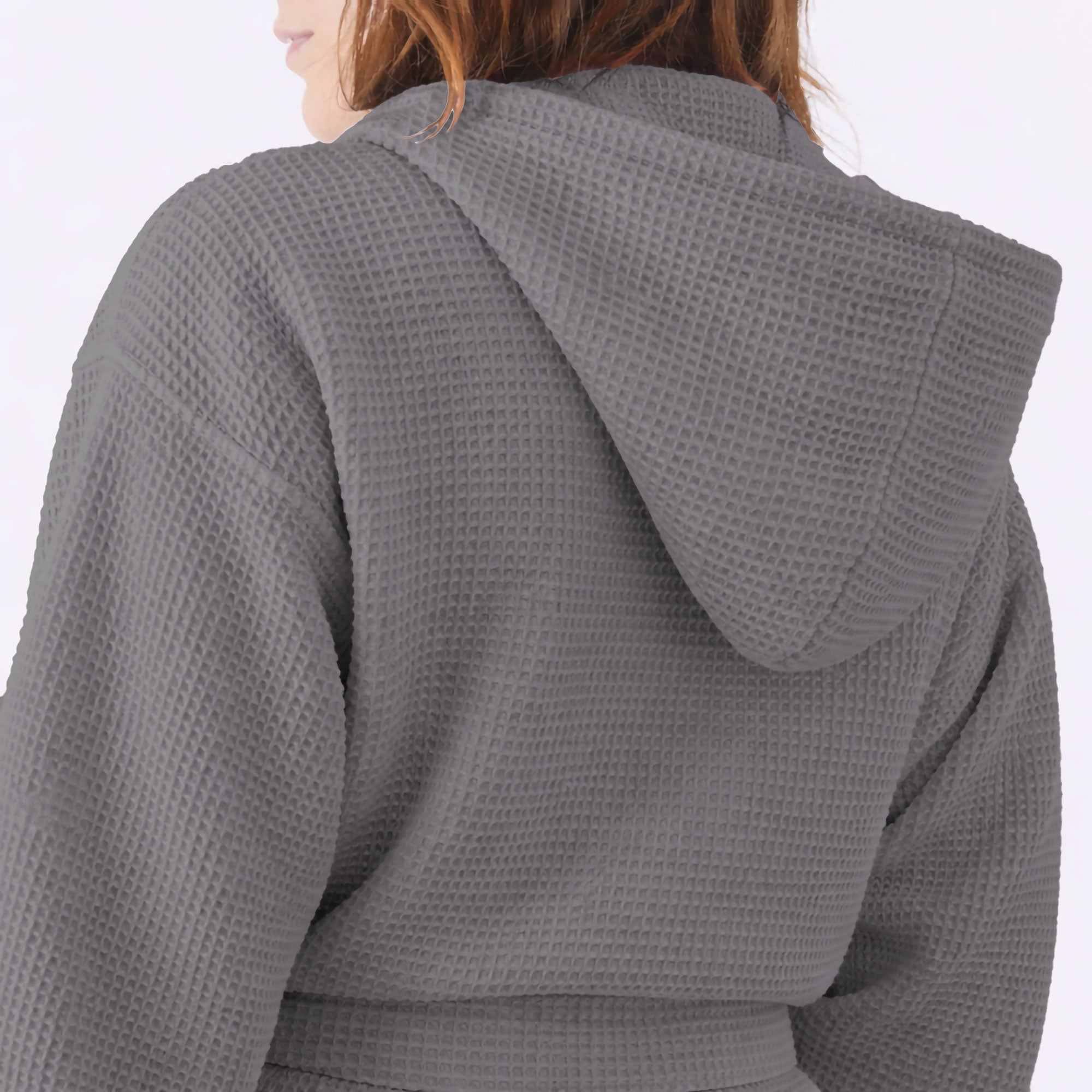 Accappatoio Nido d’Ape Unisex Uomo Donna leggero con Cappuccio e tasche 7170
