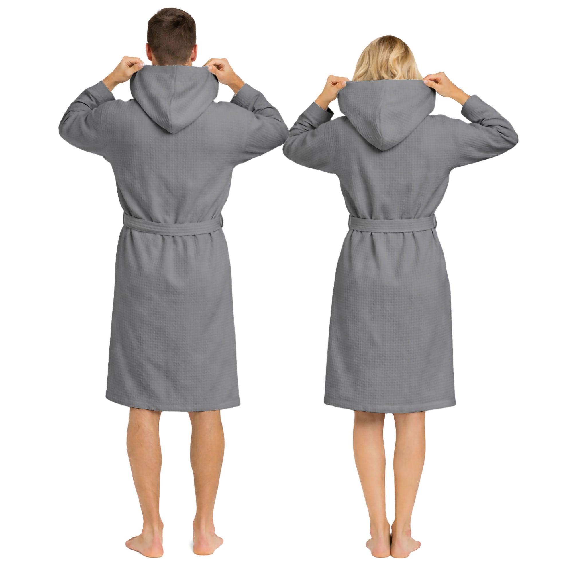 Accappatoio Nido d’Ape Unisex Uomo Donna leggero con Cappuccio e tasche 7170