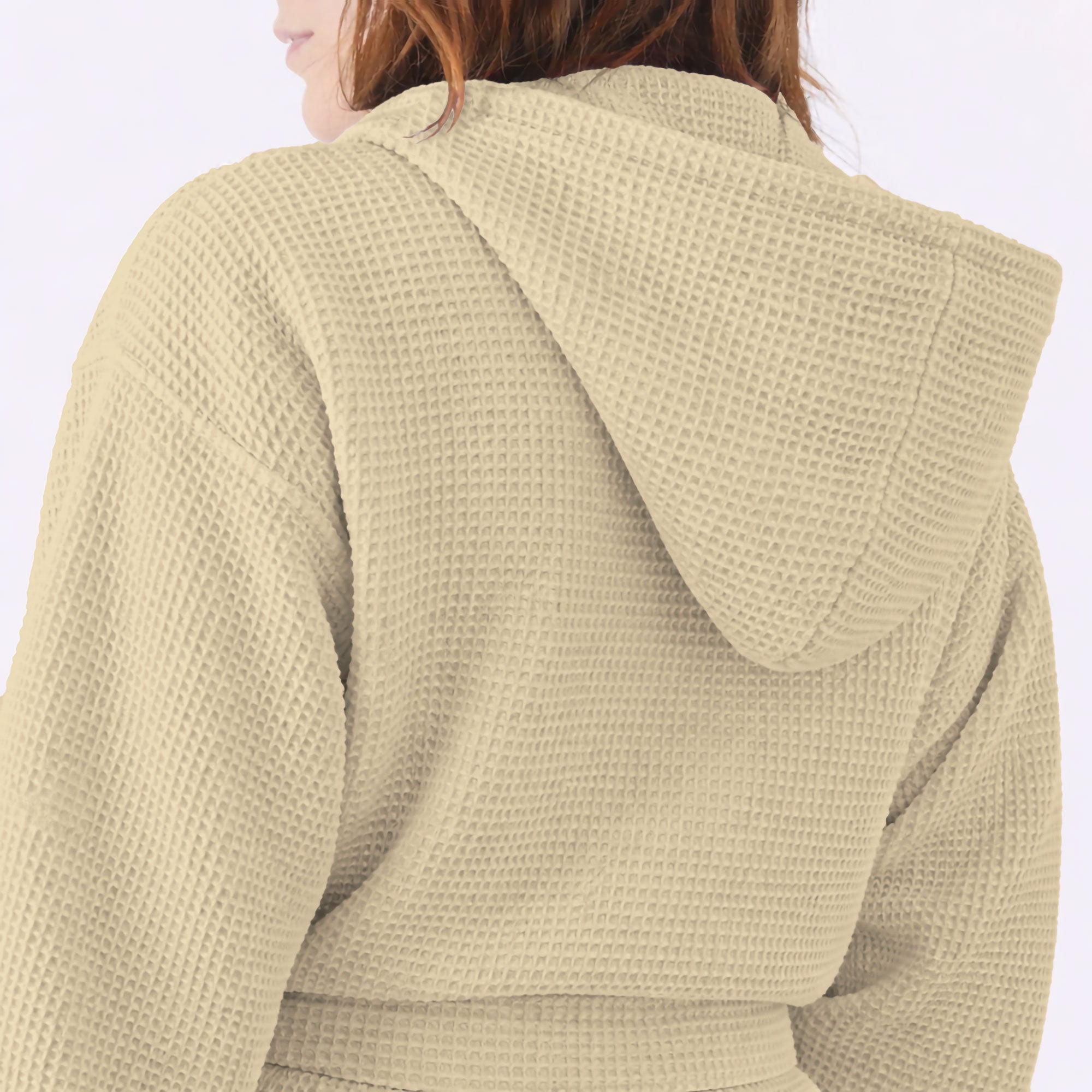 Accappatoio Nido d’Ape Unisex Uomo Donna leggero con Cappuccio e tasche 7170