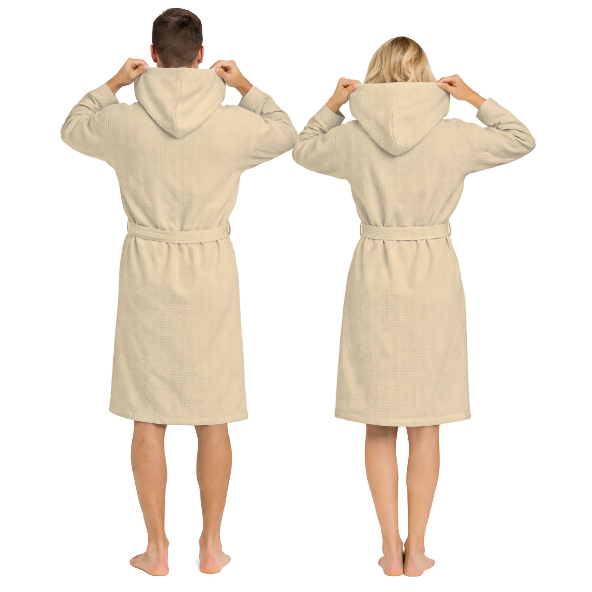 Accappatoio Nido d’Ape Unisex Uomo Donna leggero con Cappuccio e tasche 7170
