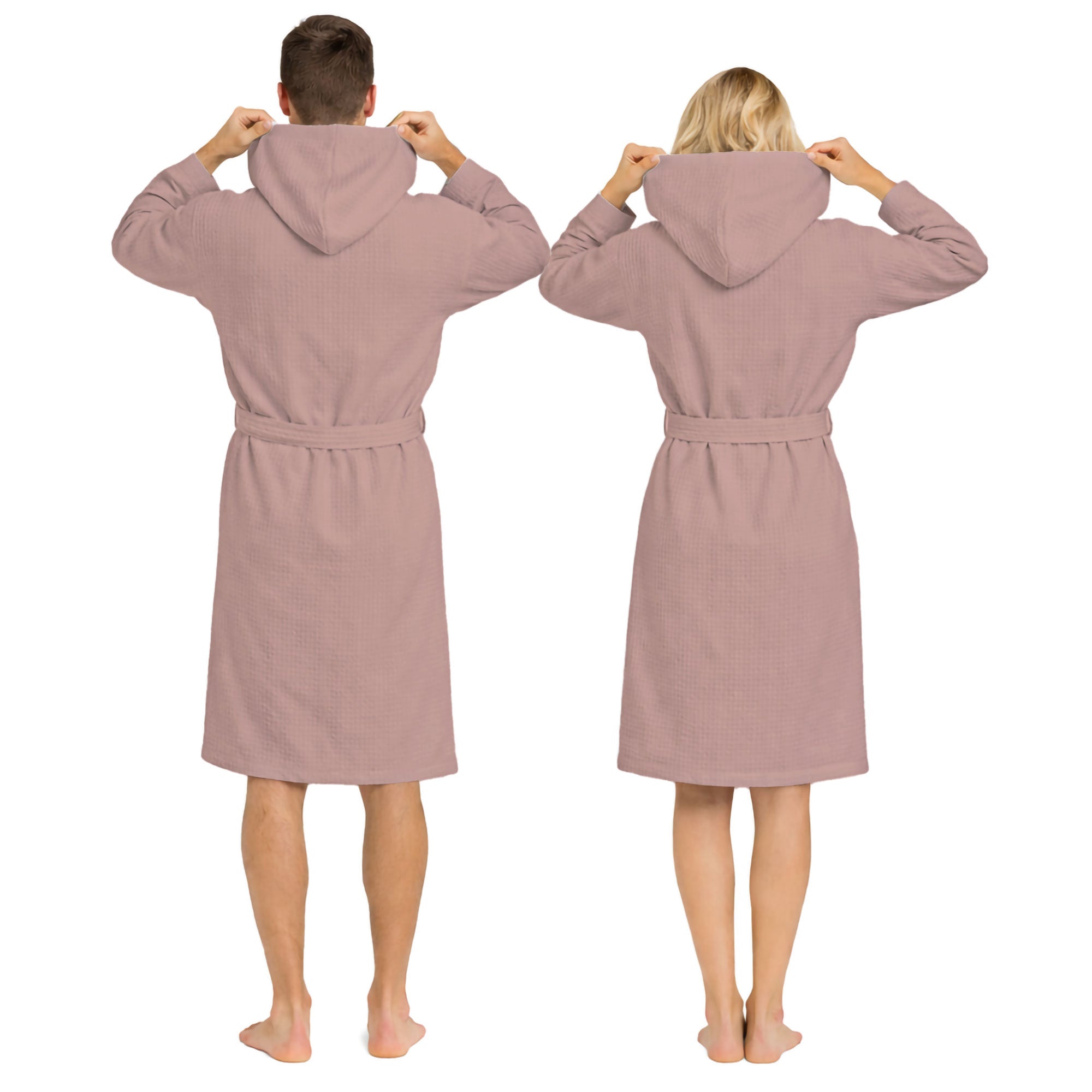 Accappatoio Nido d’Ape Unisex Uomo Donna leggero con Cappuccio e tasche 7170