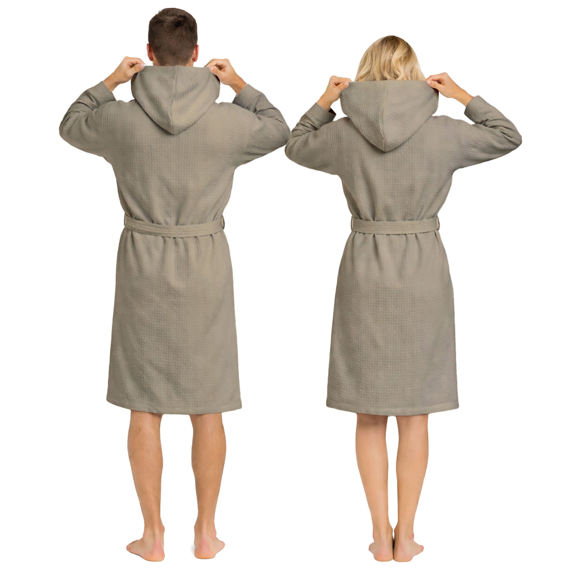 Accappatoio Nido d’Ape Unisex Uomo Donna leggero con Cappuccio e tasche 7170