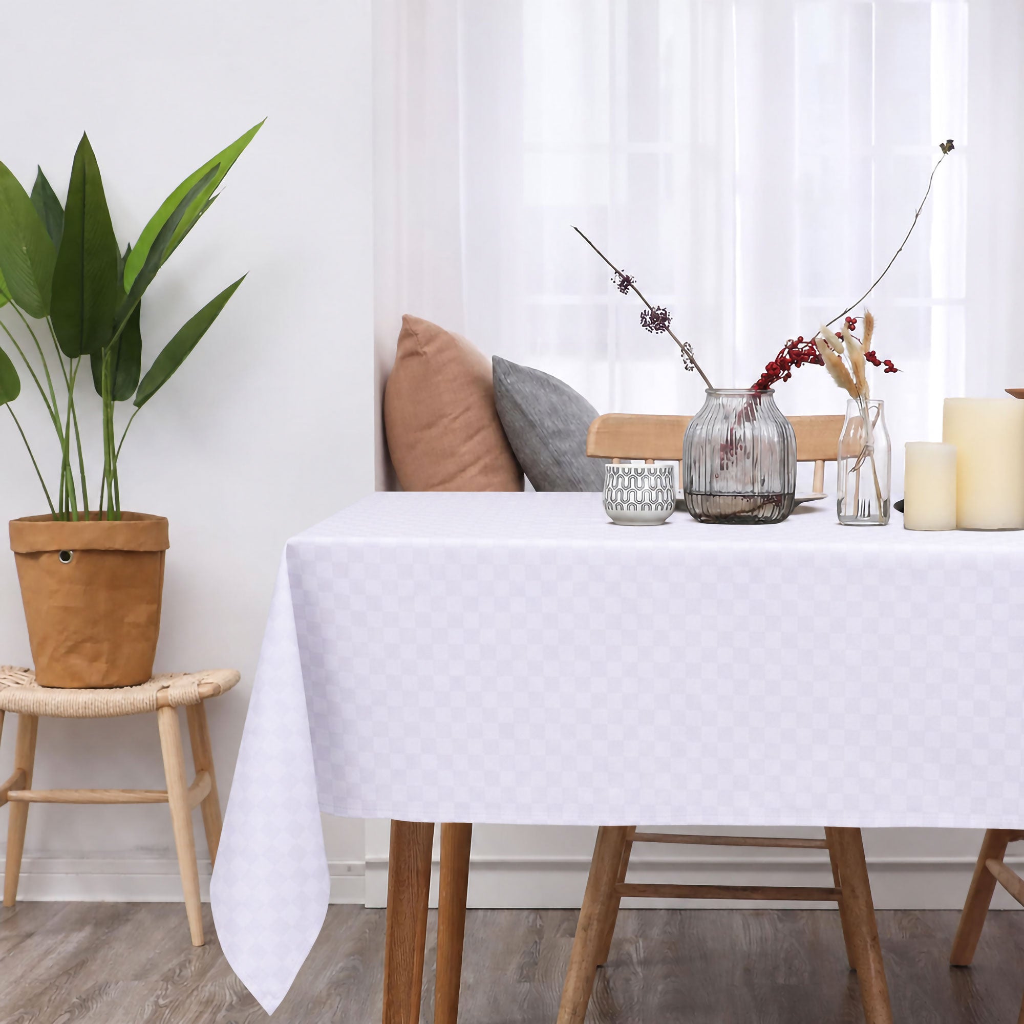 Damast-Tischtuch, schmutzabweisend, Jacquard, in verschiedenen Größen 7171