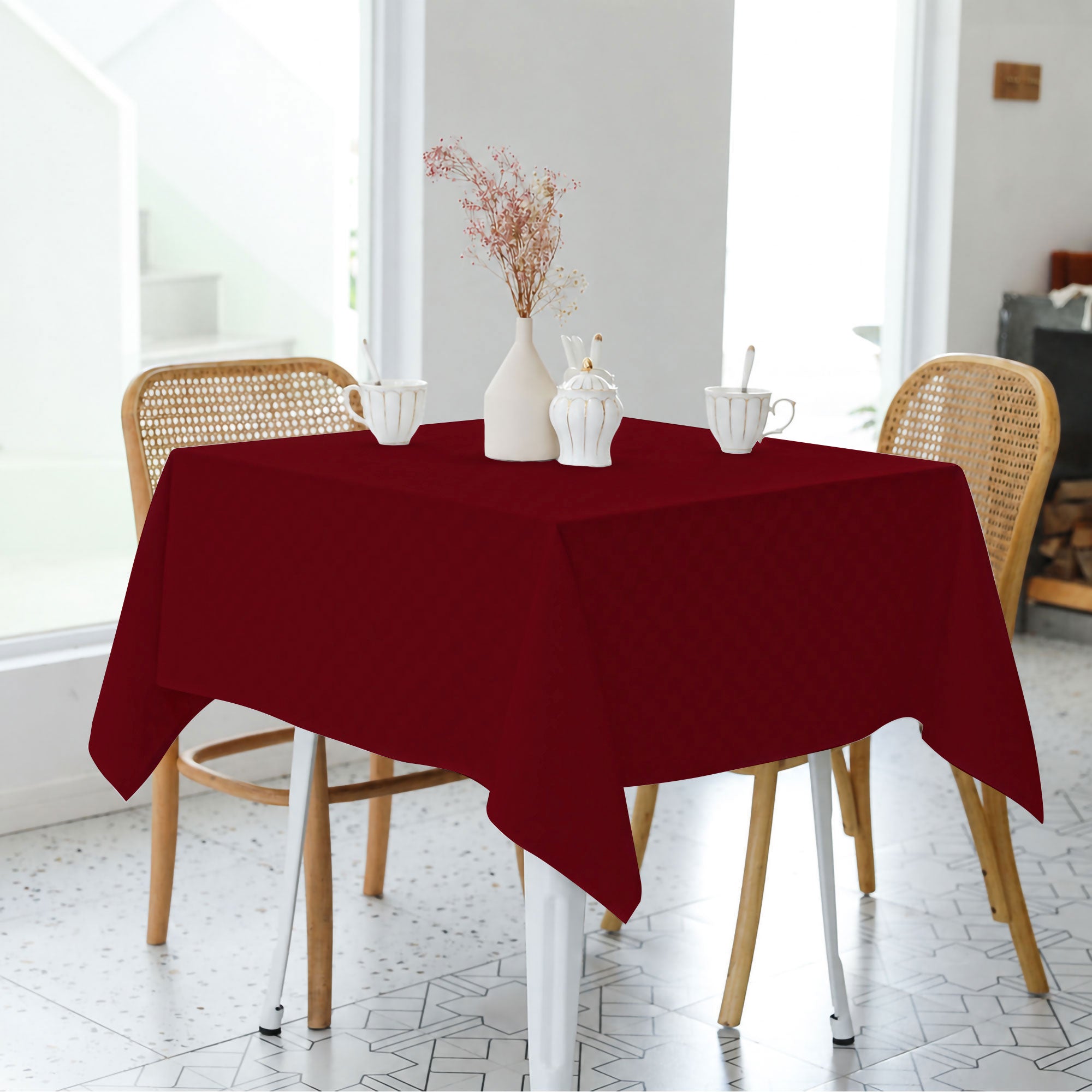 Tovaglia Antimacchia Damascata Copritavolo Jacquard in tinta varie misure 7171