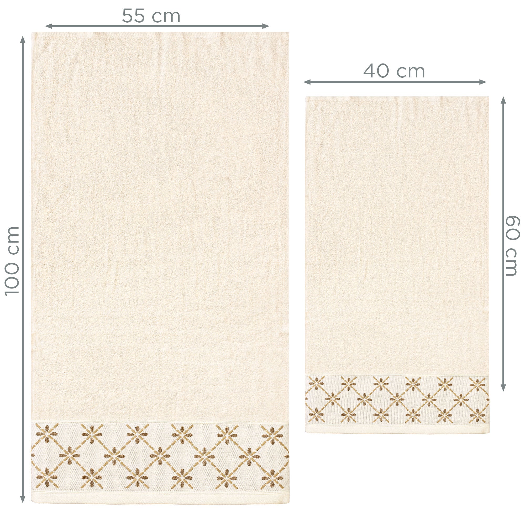 Asciugamani bagno set viso e bidet in spugna puro cotone 1+1 ricamate 400gr 7172