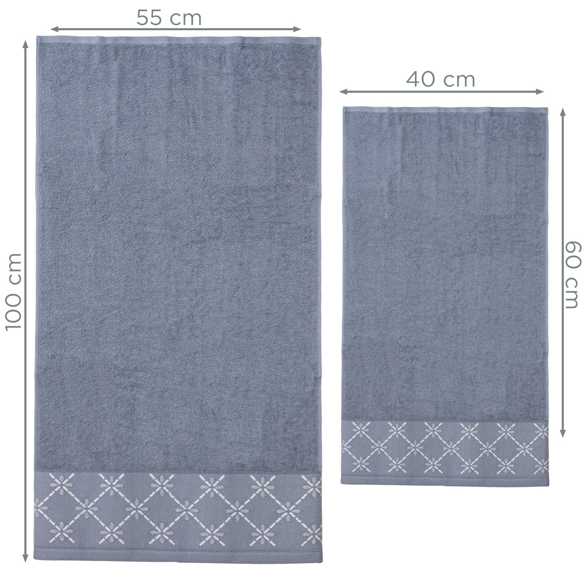 Asciugamani bagno set viso e bidet in spugna puro cotone 1+1 ricamate 400gr 7172