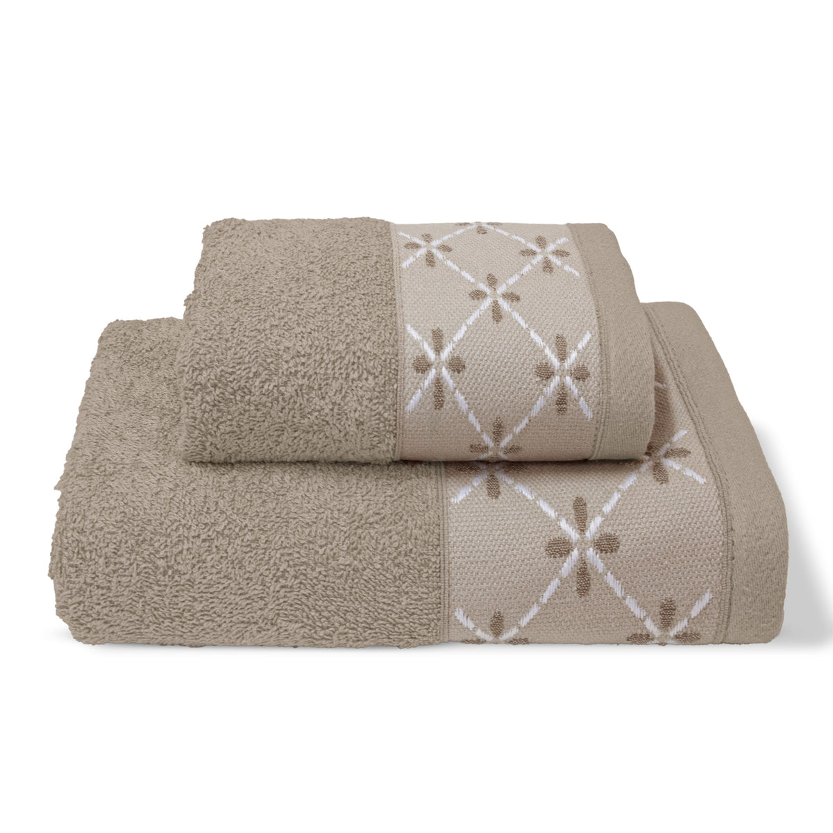 Asciugamani bagno set viso e bidet in spugna puro cotone 1+1 ricamate 400gr 7172