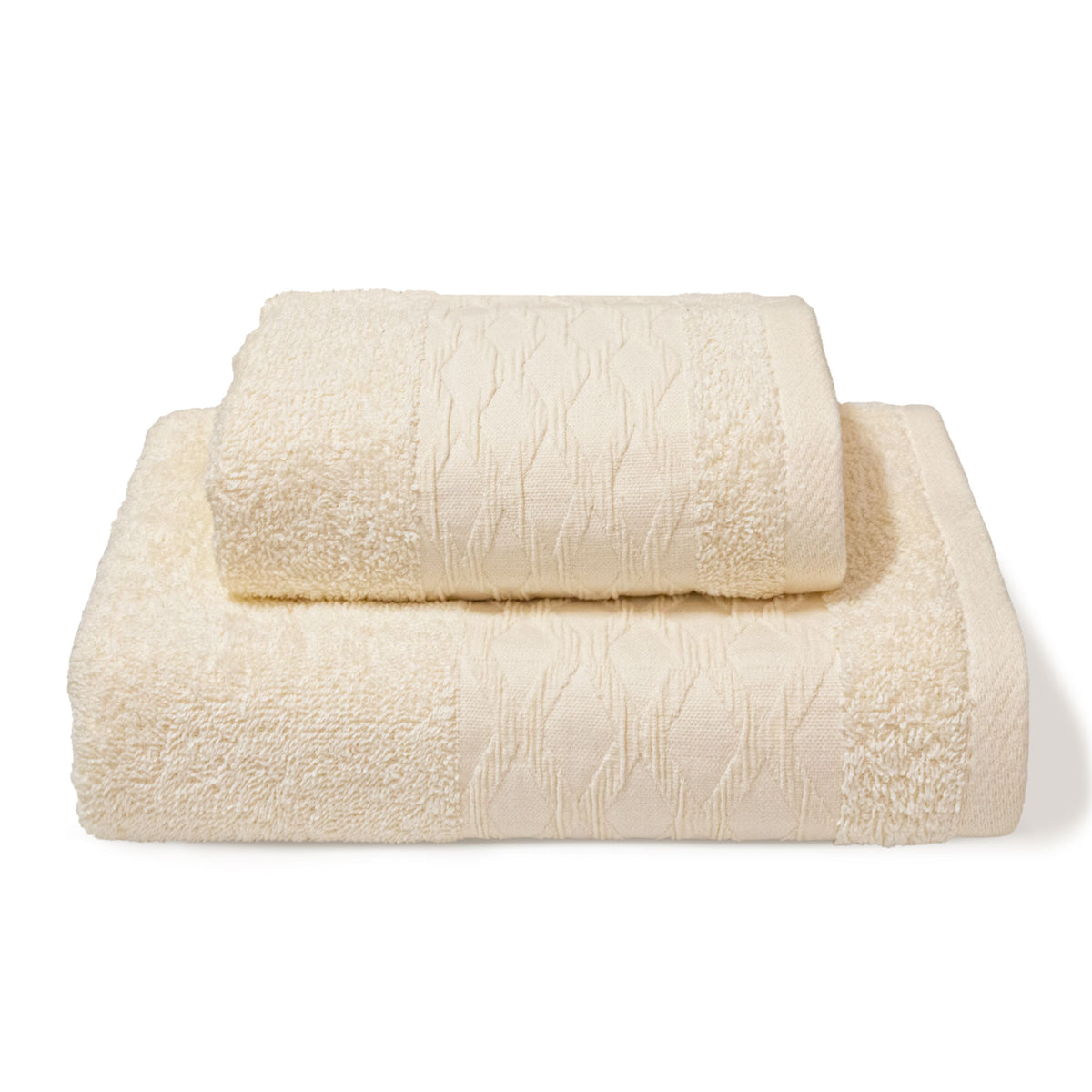 Asciugamani bagno set viso e bidet in spugna puro cotone 1+1 ricamate 400gr 7172