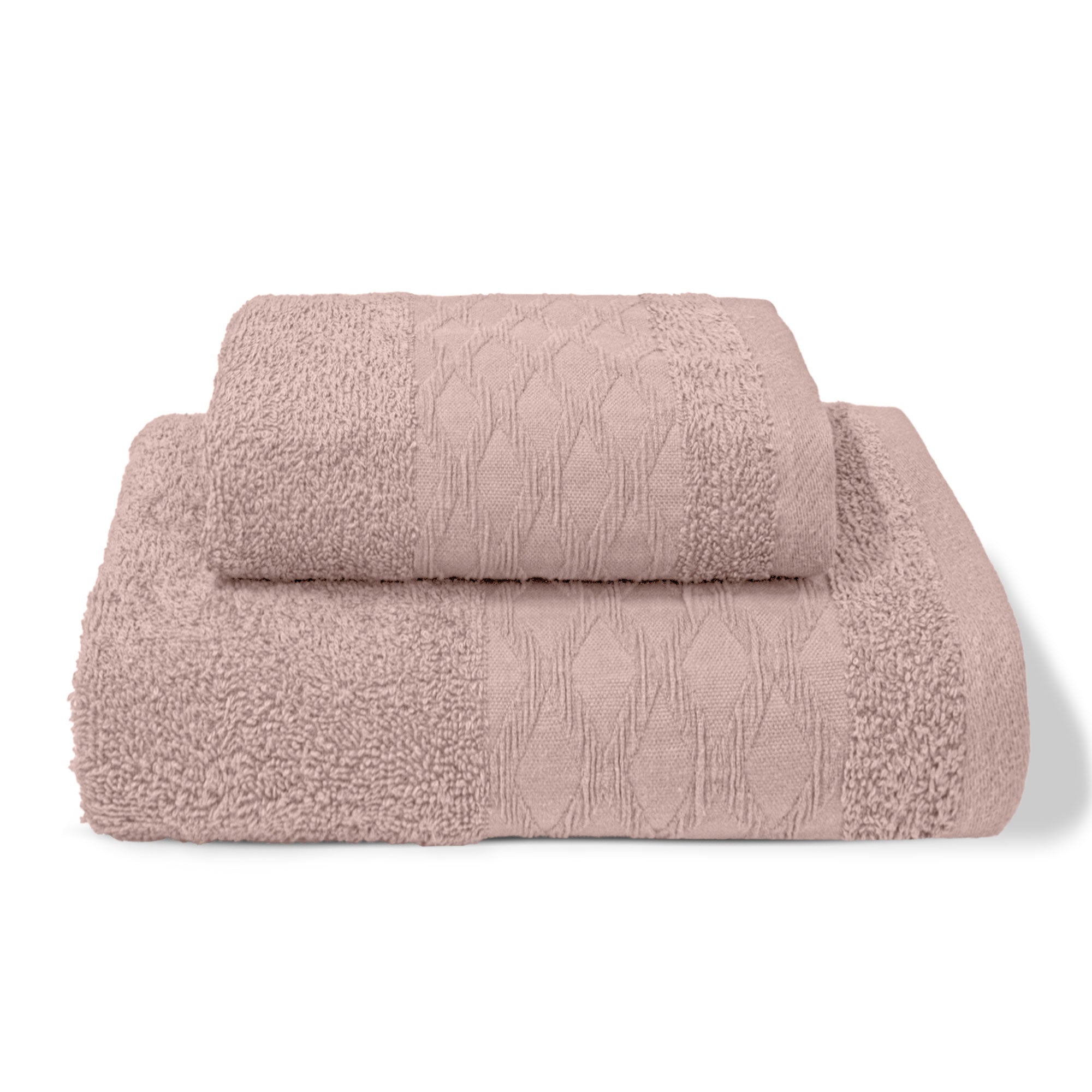 Asciugamani bagno set viso e bidet in spugna puro cotone 1+1 ricamate 400gr 7172