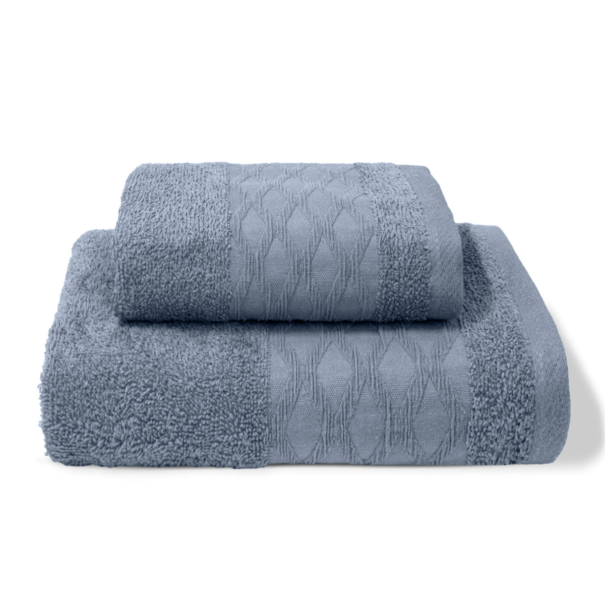 Asciugamani bagno set viso e bidet in spugna puro cotone 1+1 ricamate 400gr 7172